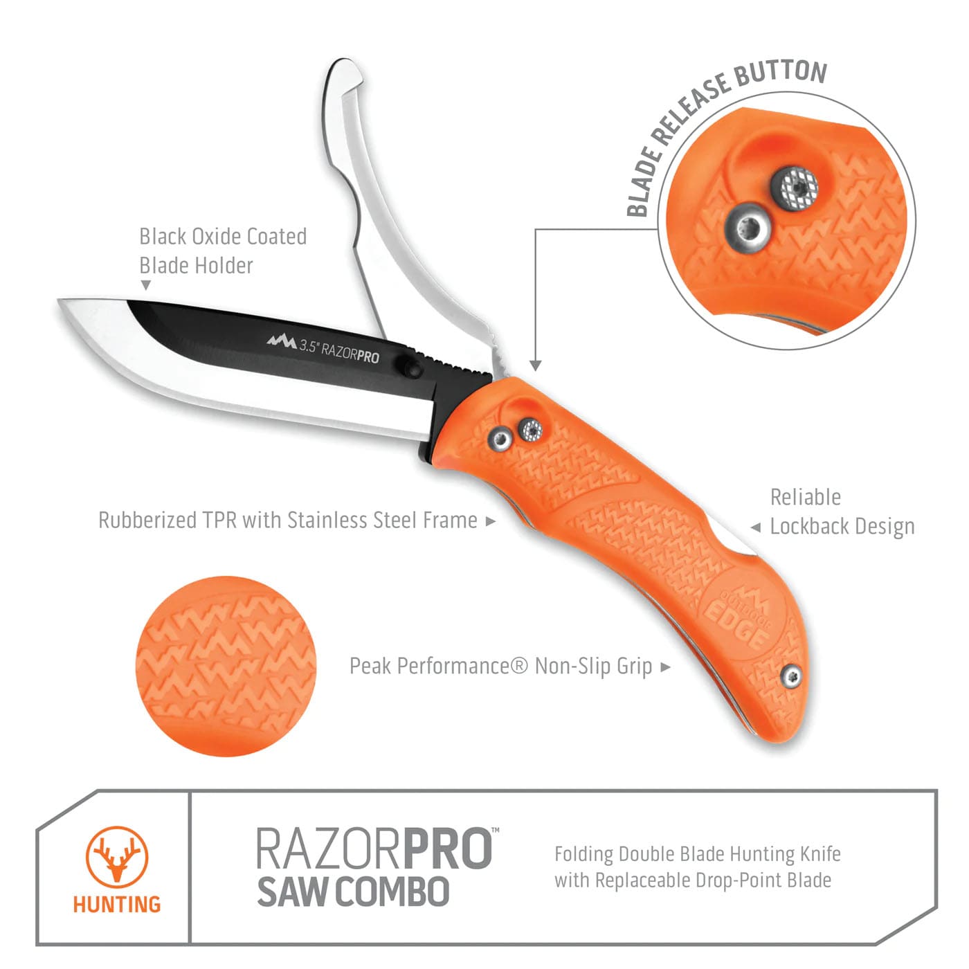 Outdoor Edge® Razor-Pro™ Knife/Saw Folding Knife Combo