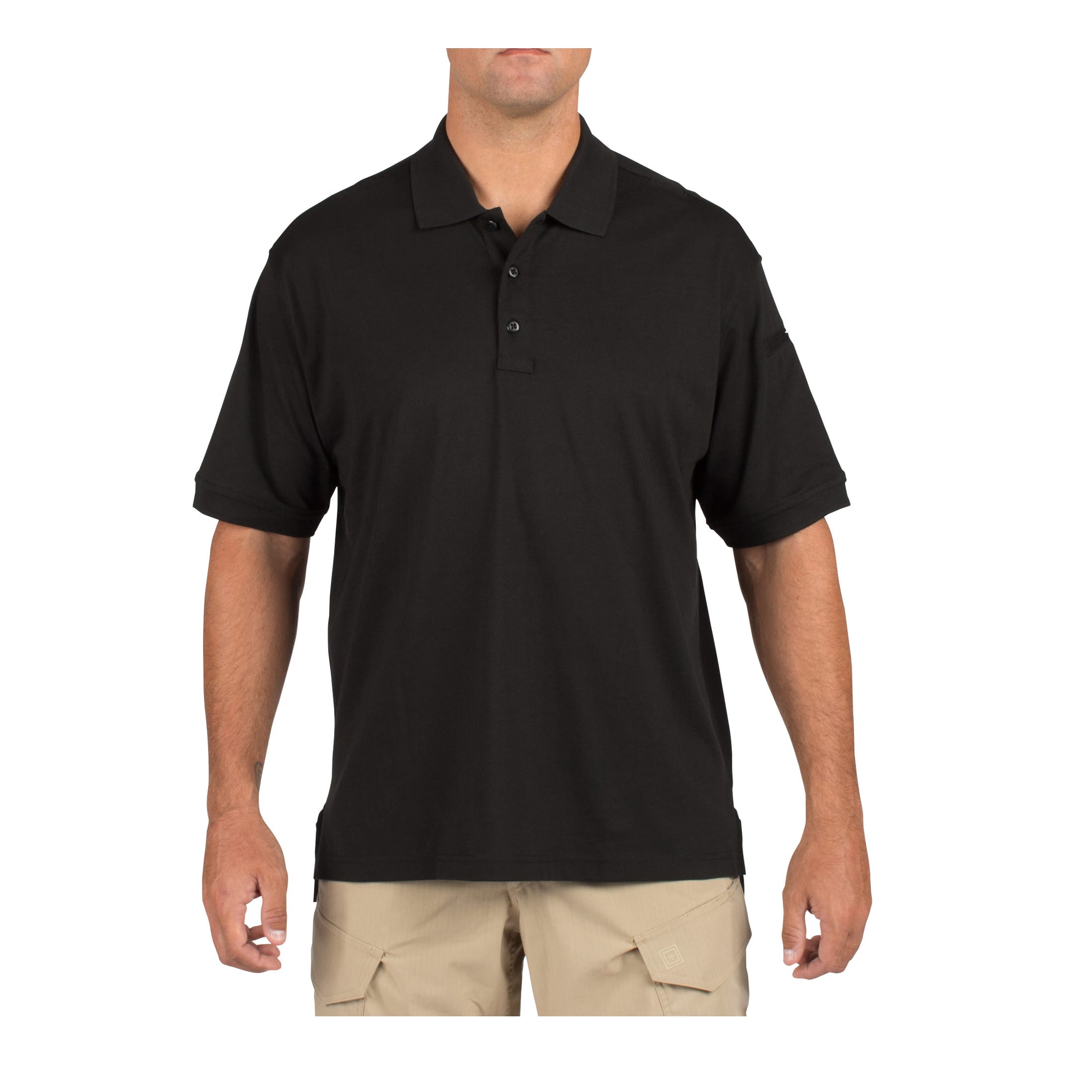 Black short sleeve polo sale