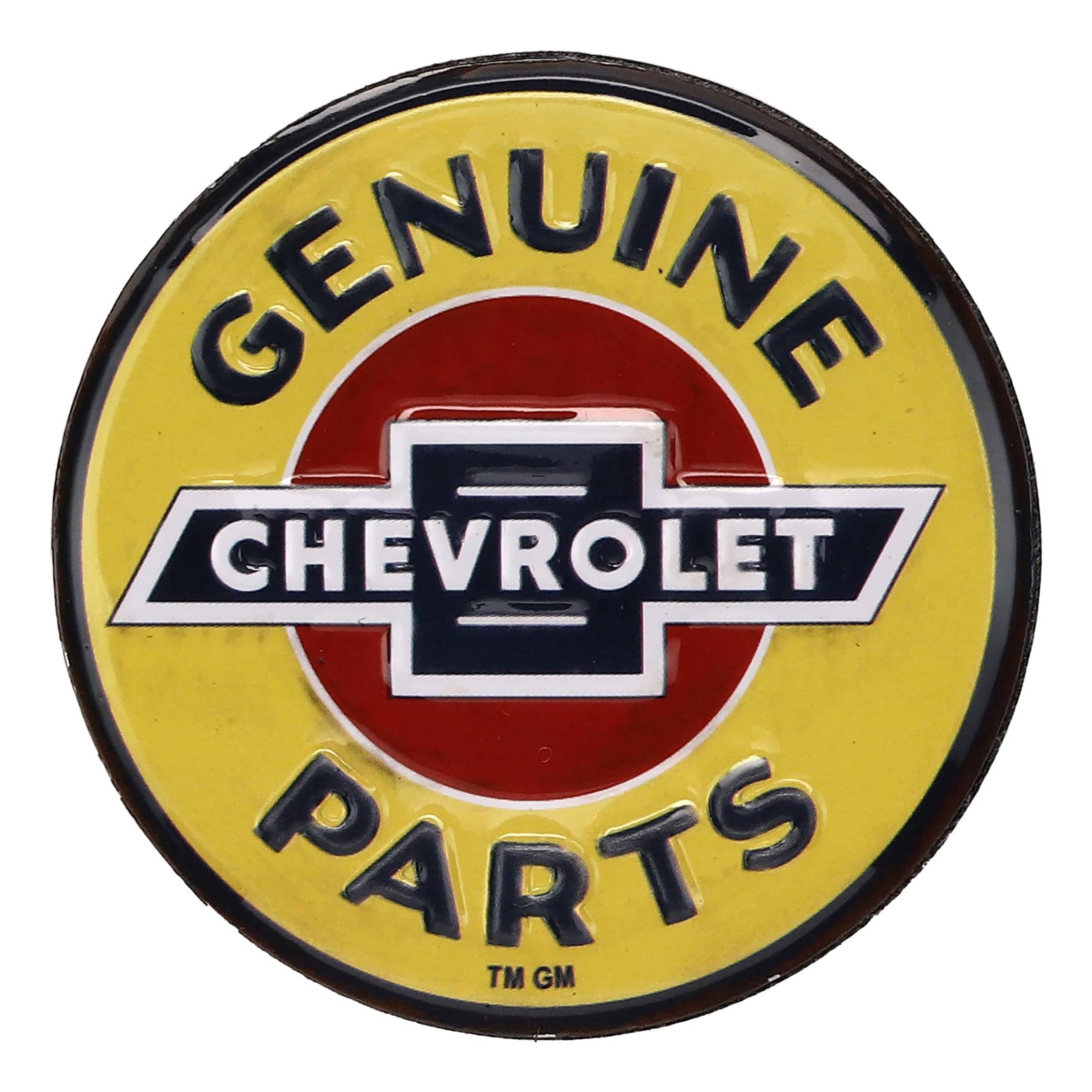 Open Road's Chevrolet Genuine Parts Round Embossed Metal Magnet