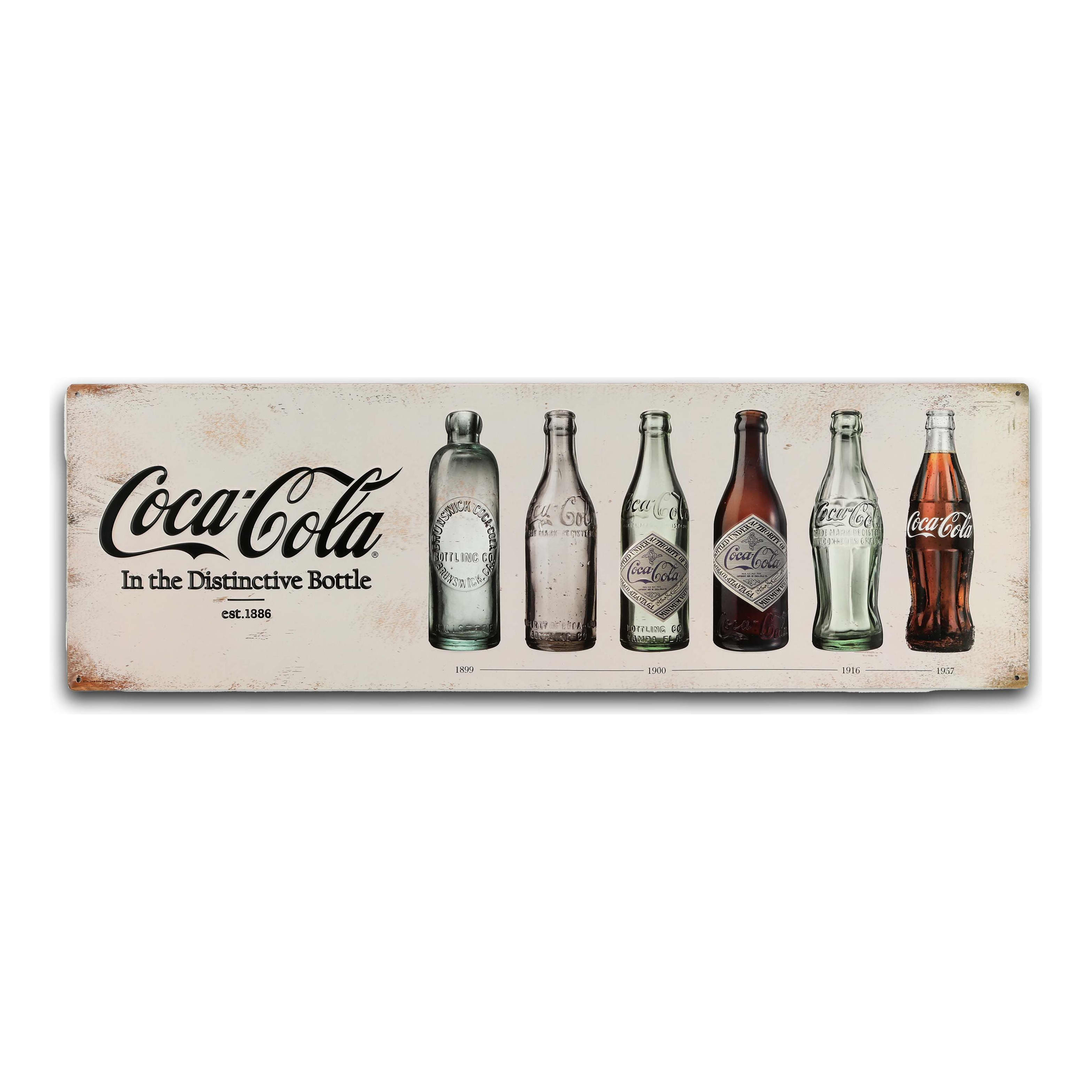Open Road's Coca-Cola Bottle Evolution Embossed Metal Sign