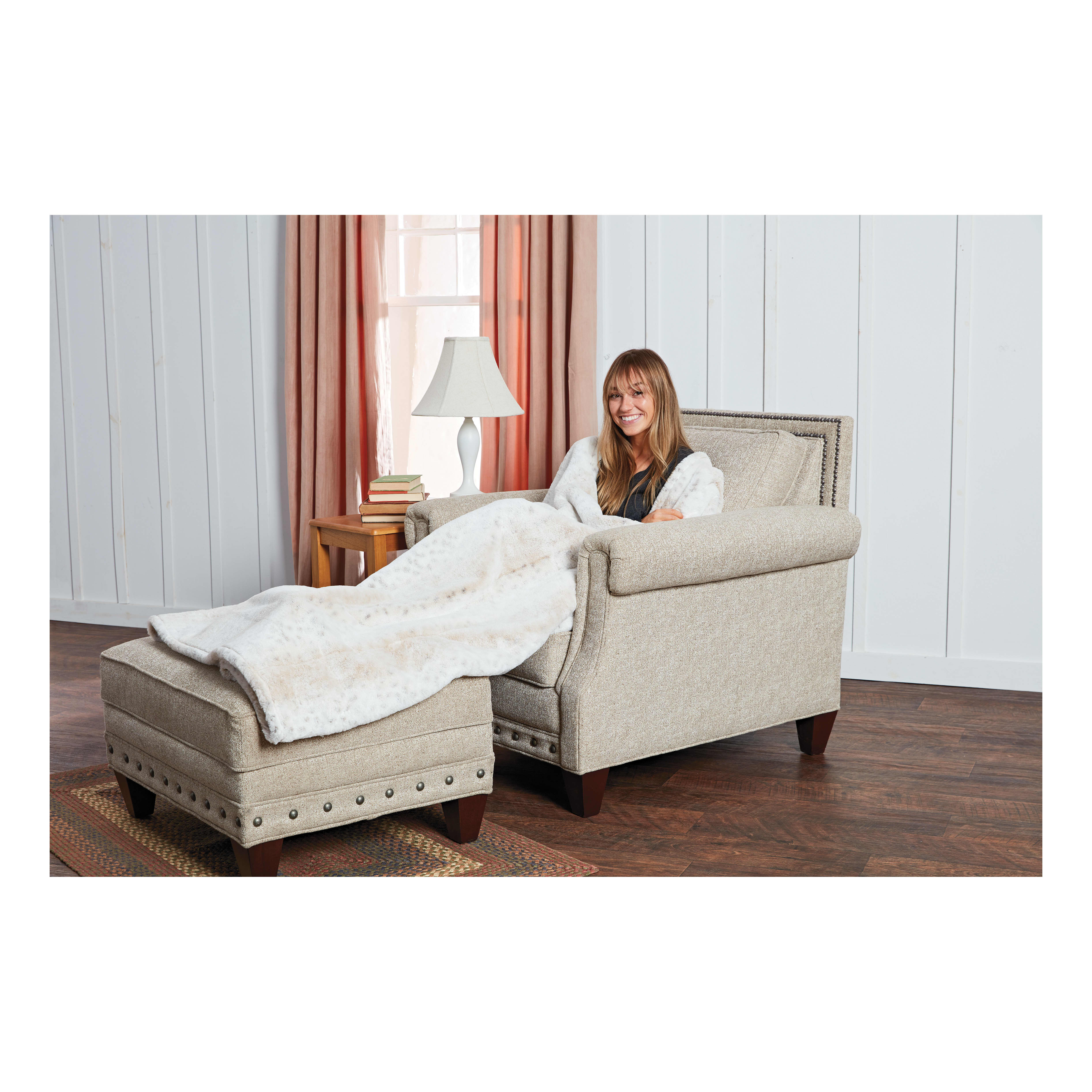 White River™ Faux-Fur Foot Pocket Throw - Leopard