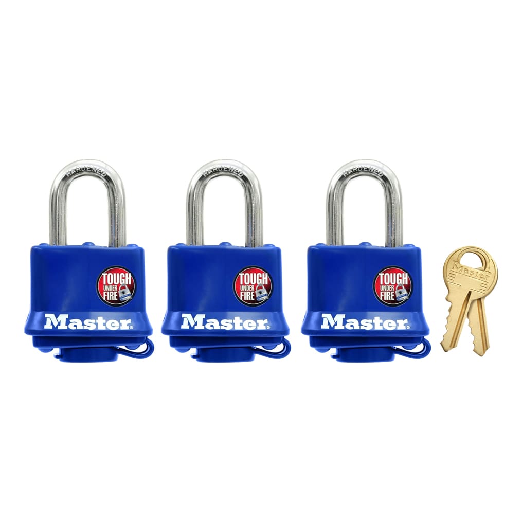 Master Lock® Covered Laminated Padlocks – 3 Pack