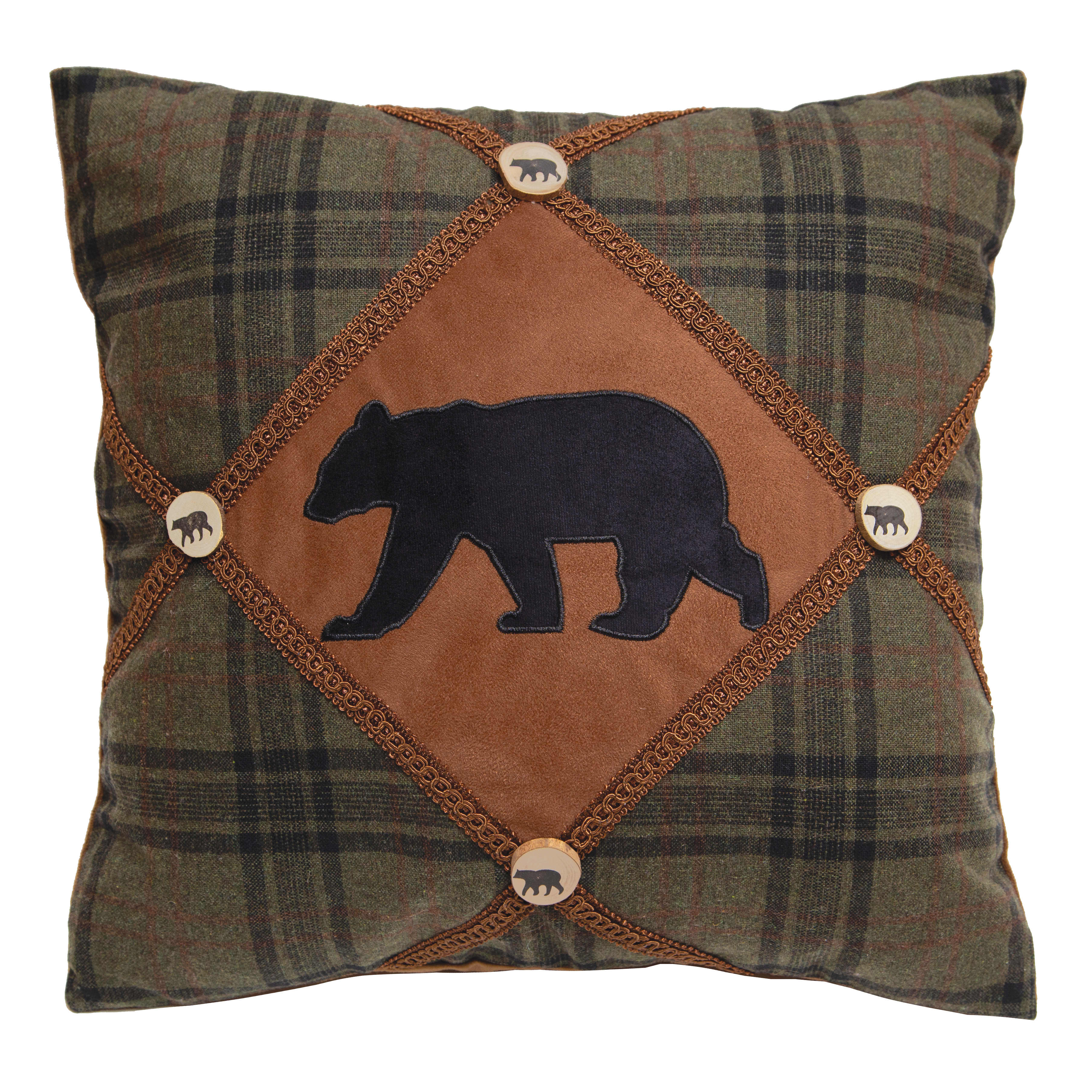 Carstens Bear and Button Pillow