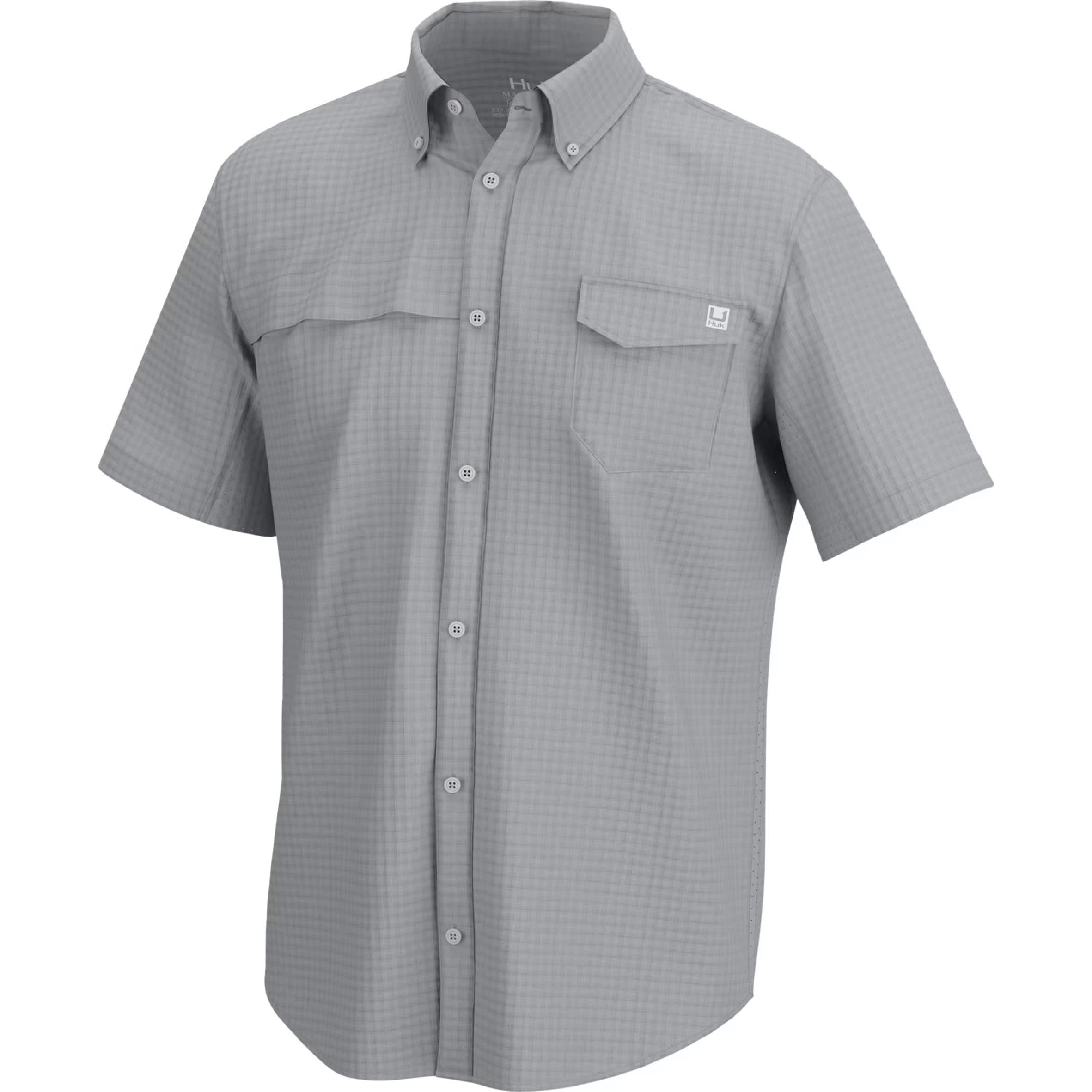 Huk® Men’s Tide Point Break Minicheck Short-Sleeve Button-Down Shirt