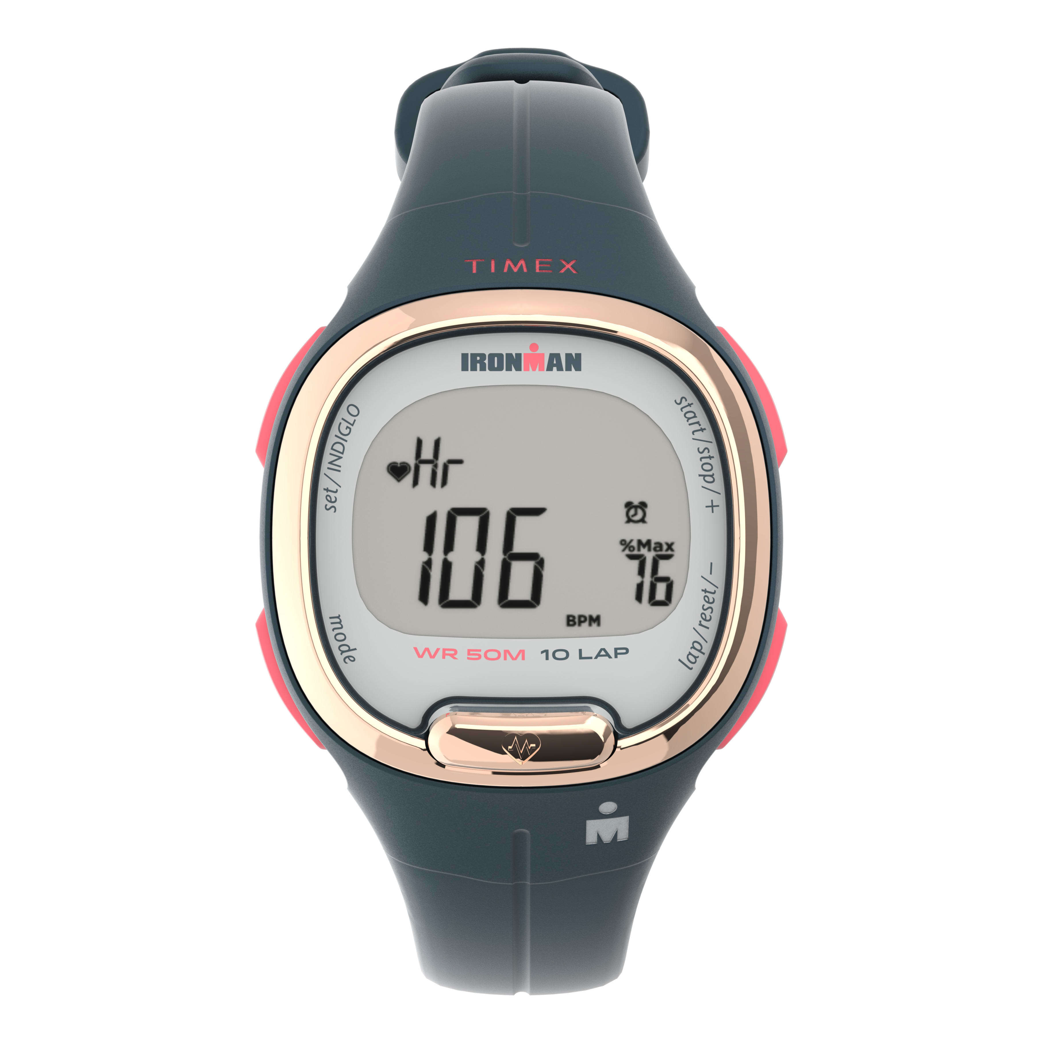 TIMEX® IRONMAN® HeartFIT™ Transit+ 33mm Resin Strap Activity and Heart Rate Watch - Navy