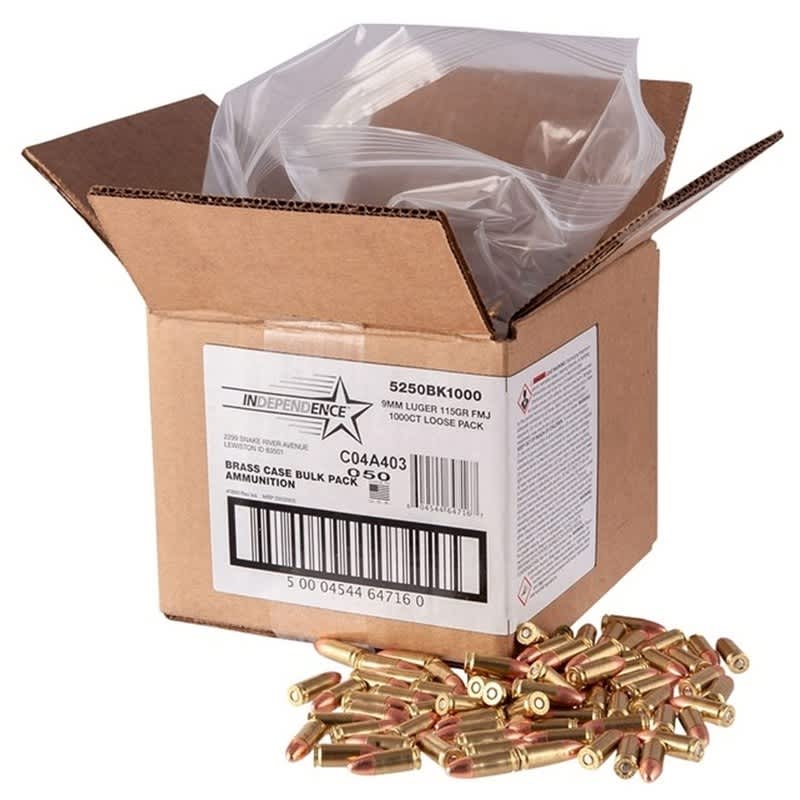 Federal® 9mm FMJ Brass Case 1,000 Round Bulk Pack