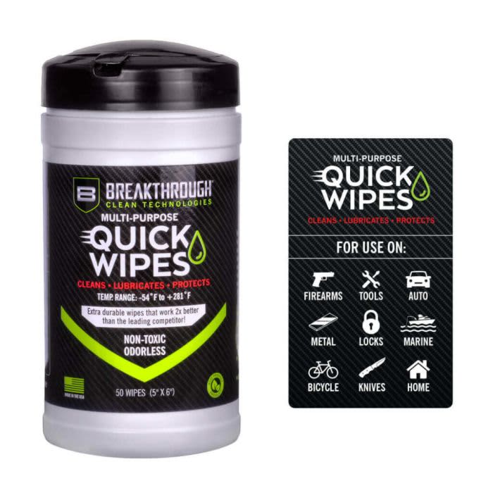 Breakthrough® Clean Technologies Multi-Purpose CLP Quick Wipes - 50 Pack