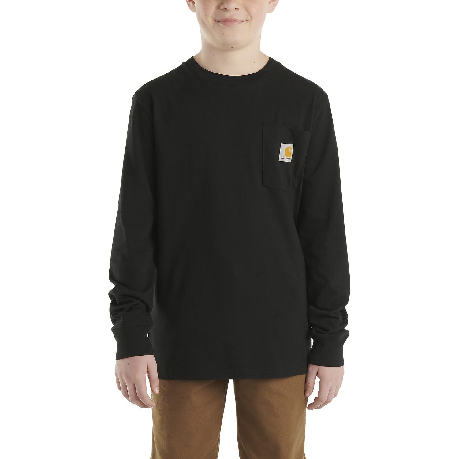 Carhartt® Boys’ Knit Crew-Neck Long-Sleeve Pocket T-Shirt