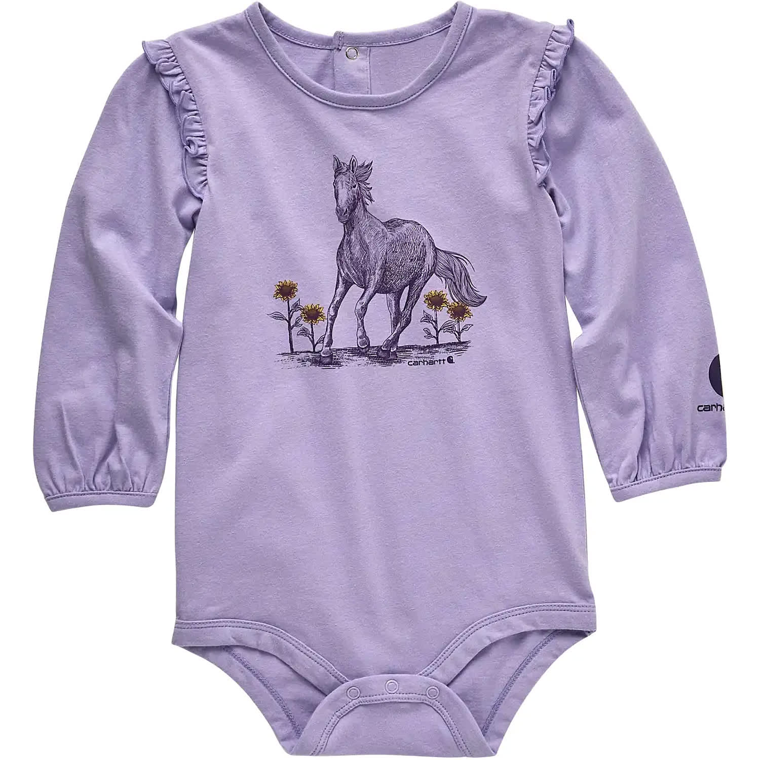 Carhartt® Infant Girls’ Long Sleeve Horse Graphic Bodysuit