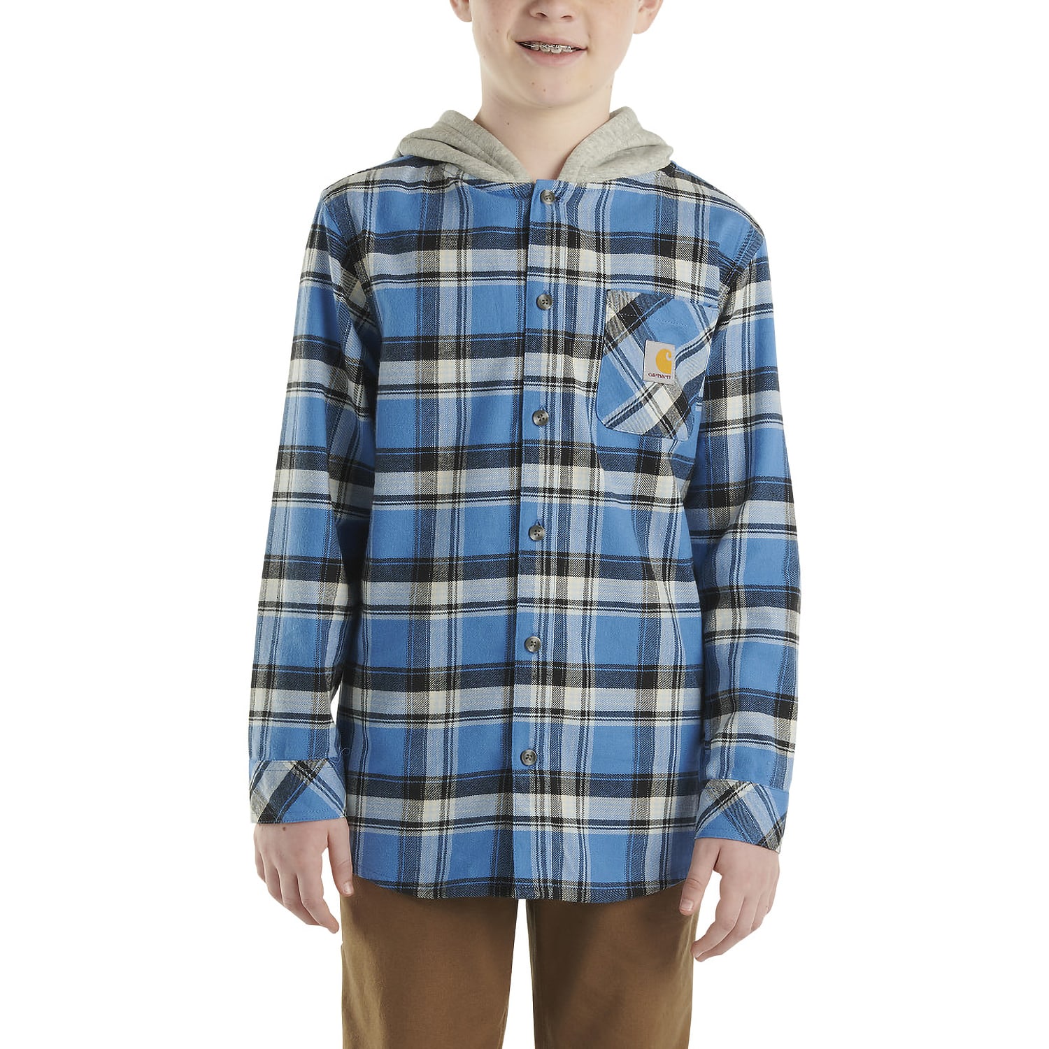 Flannel hooded shirt discount
