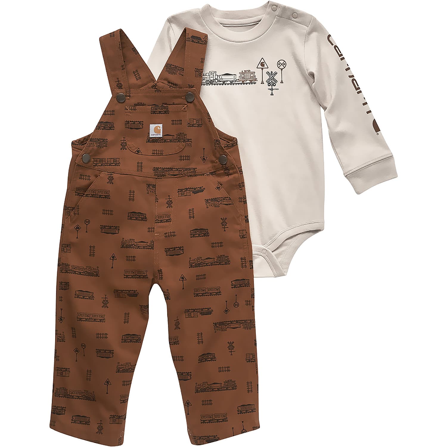 Carhartt Infant Boys Long Sleeve Bodysuit Printed Canvas Overalls Set Cabela s Canada