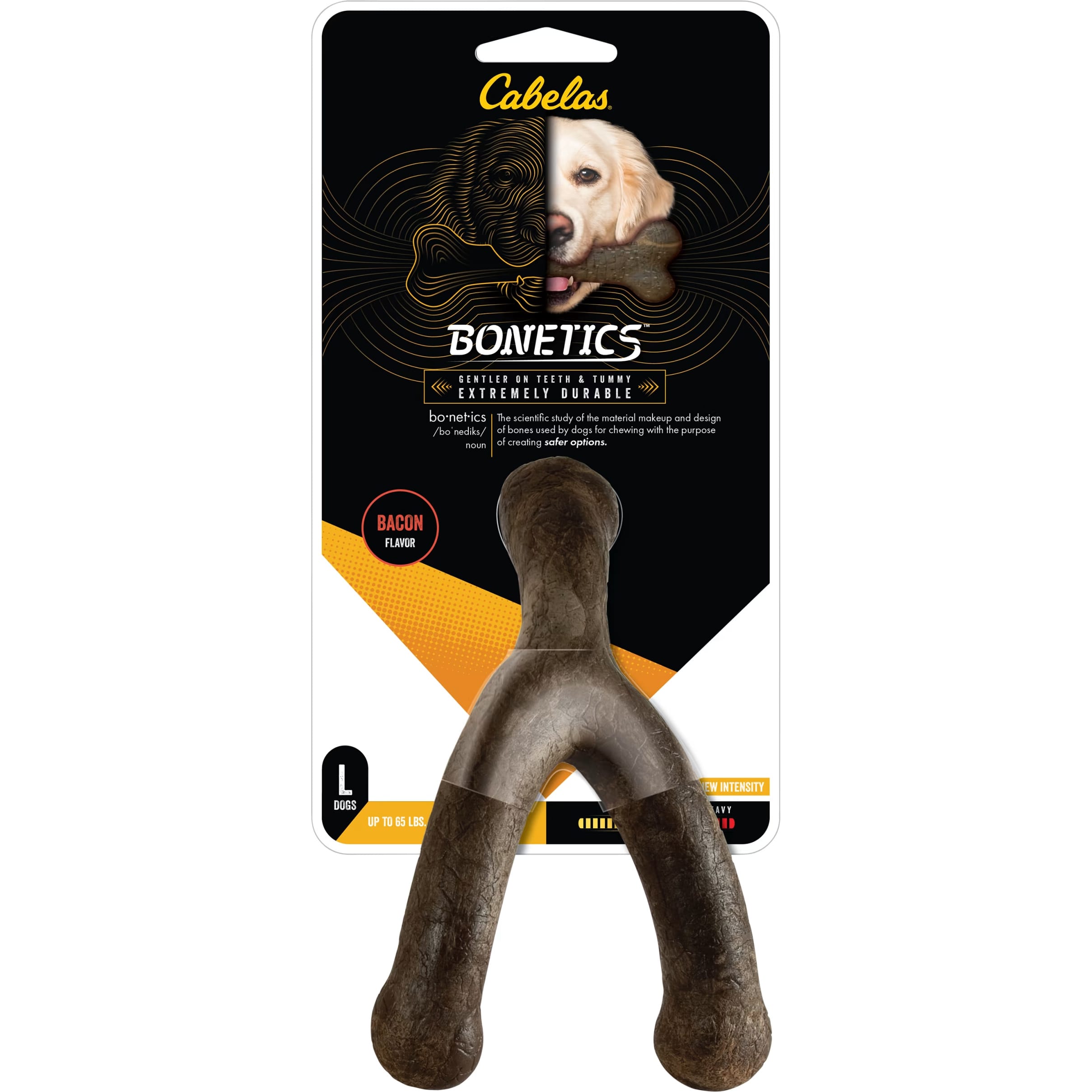 Cabela’s Bonetics® Bacon-Flavored Wishbone Chew Toy