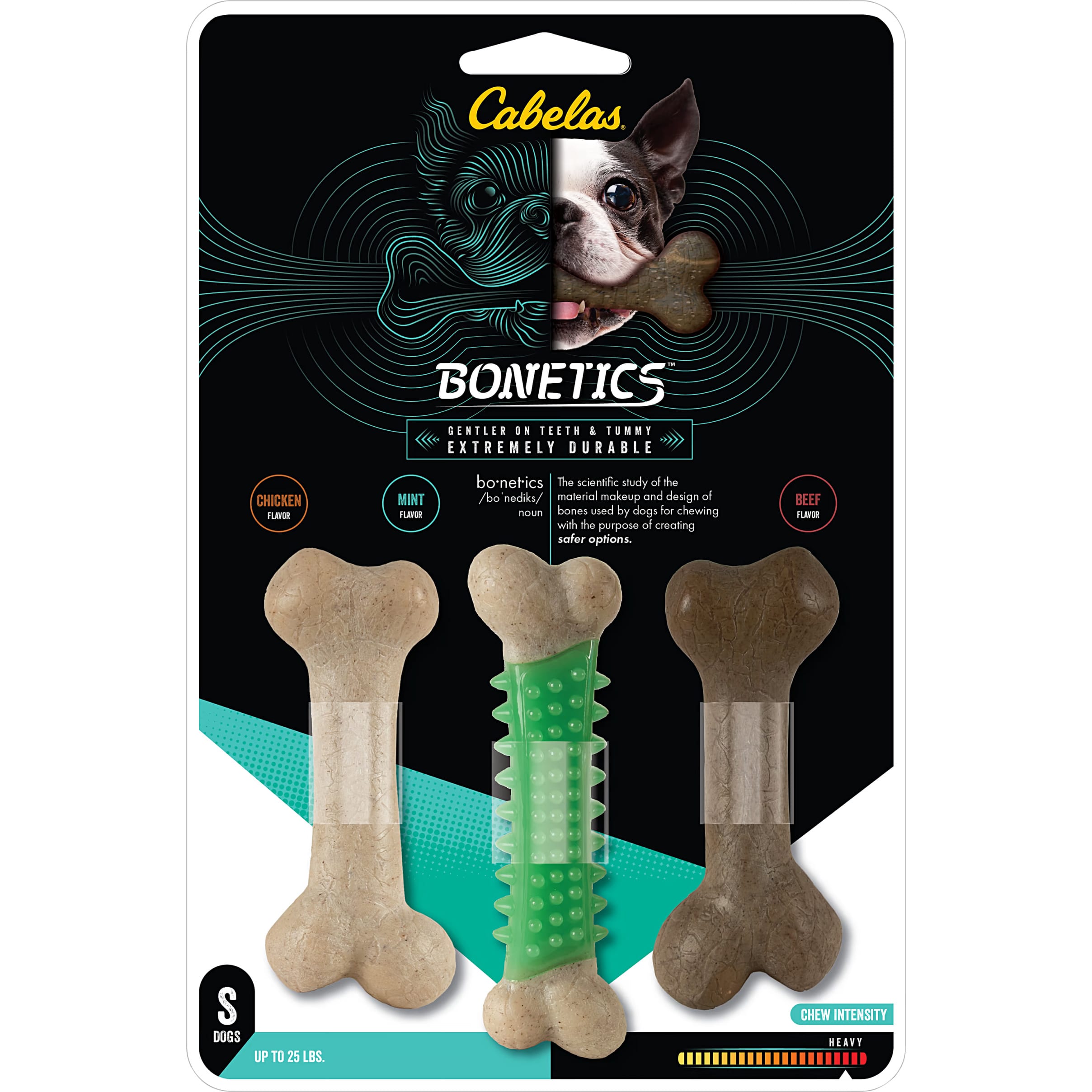 Cabela’s Bonetics® Small Femur and Dental Bone Chew Toy 3-Pack