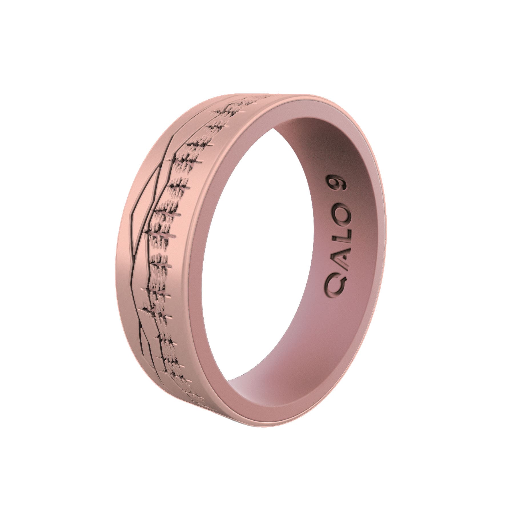 QALO Women’s Rose Gold and Mauve Smokey Mountains Strata Silicone Ring