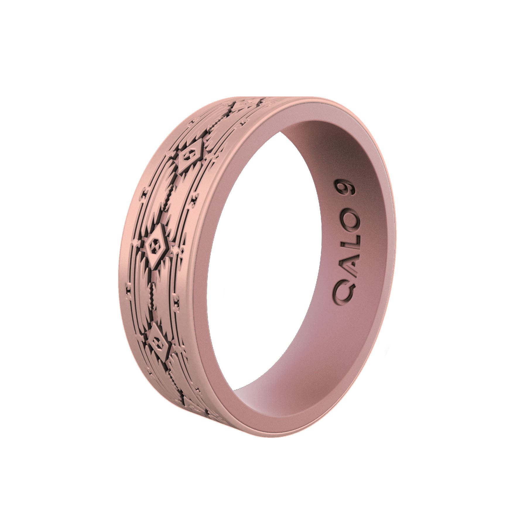 QALO Women’s Rose Gold and Mauve Heritage Strata Silicone Ring