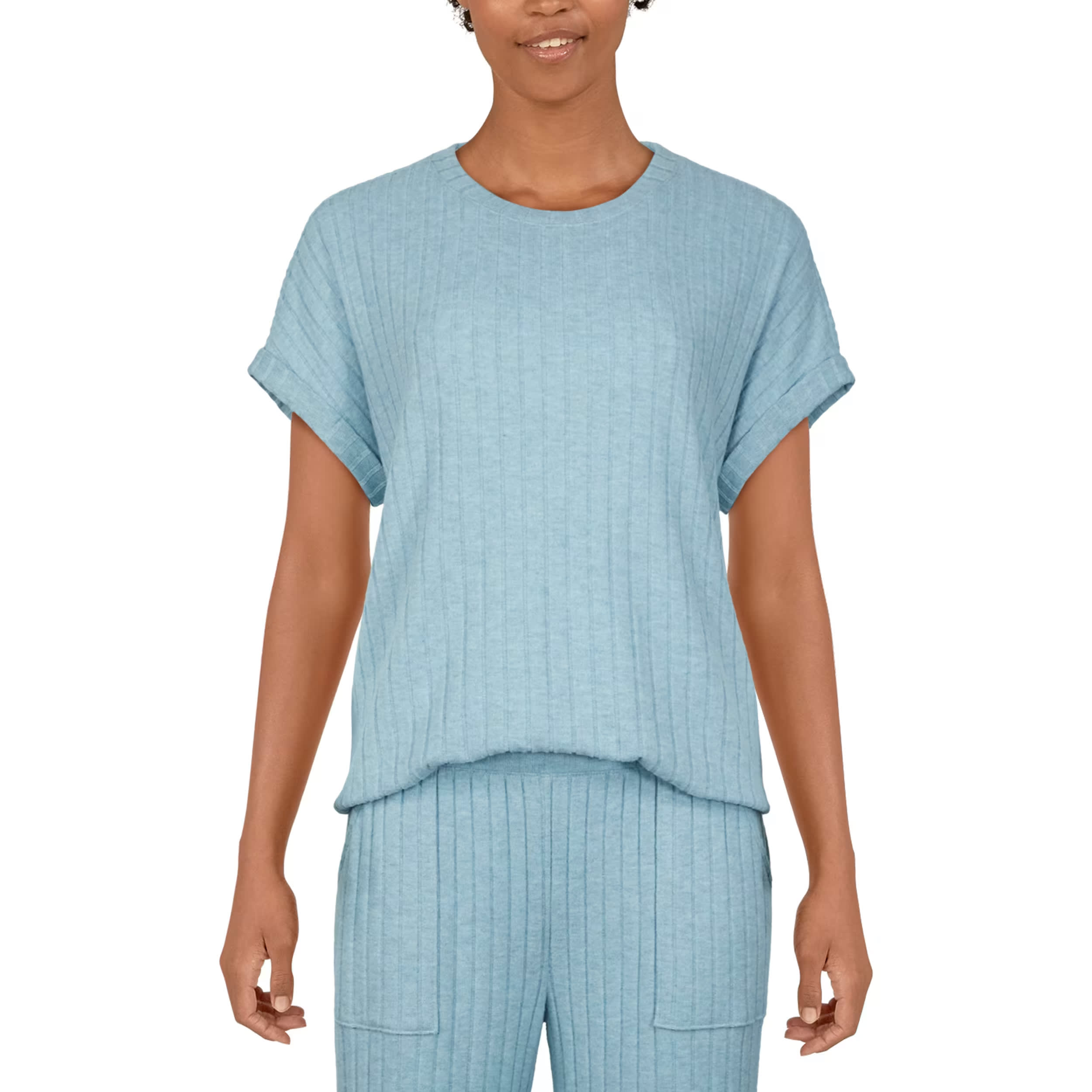 Natural Reflections® Women’s Rib-Knit Short-Sleeve T-Shirt