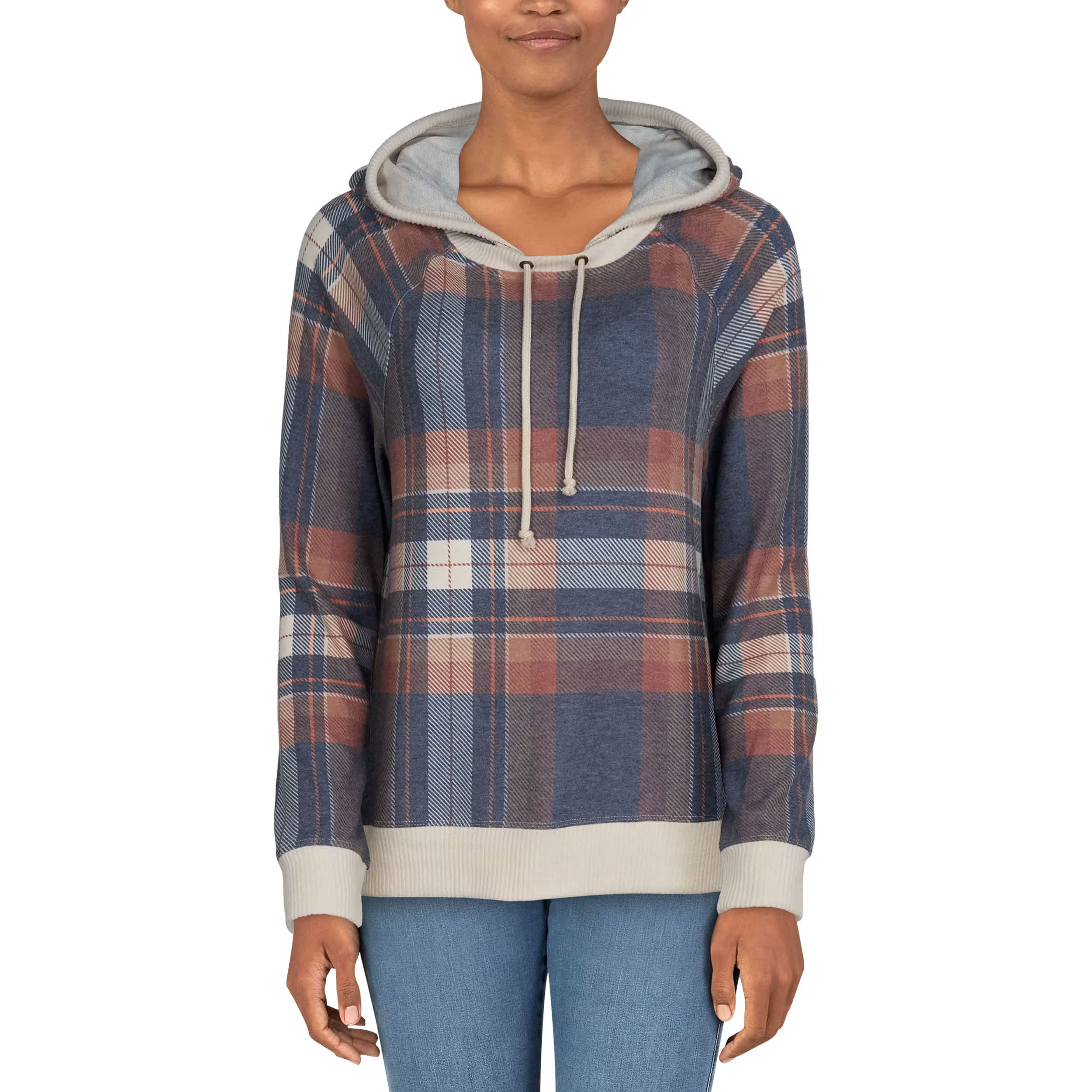 Natural Reflections® Women’s Plaid Sweater-Knit Hoodie