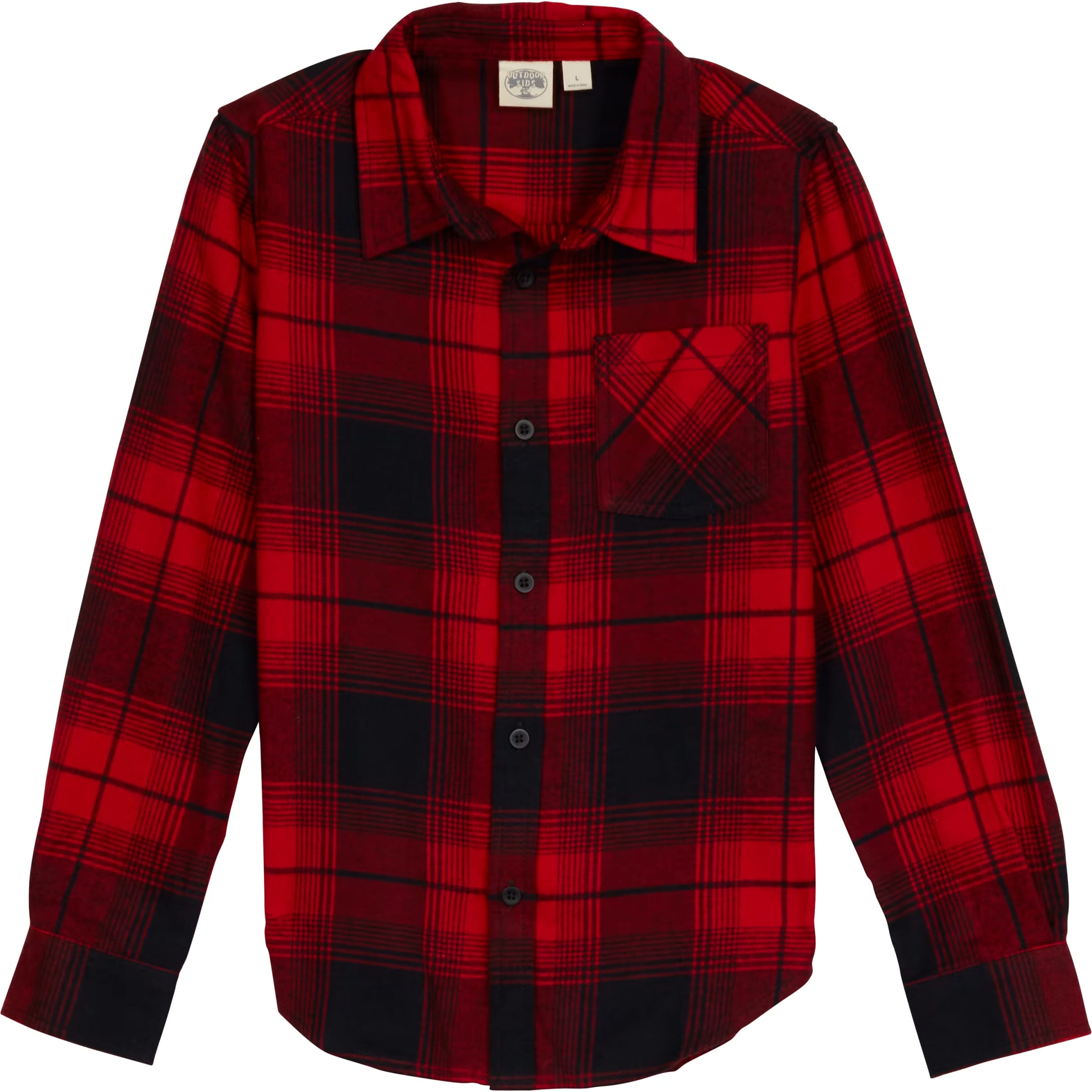 Girls red plaid shirt sales