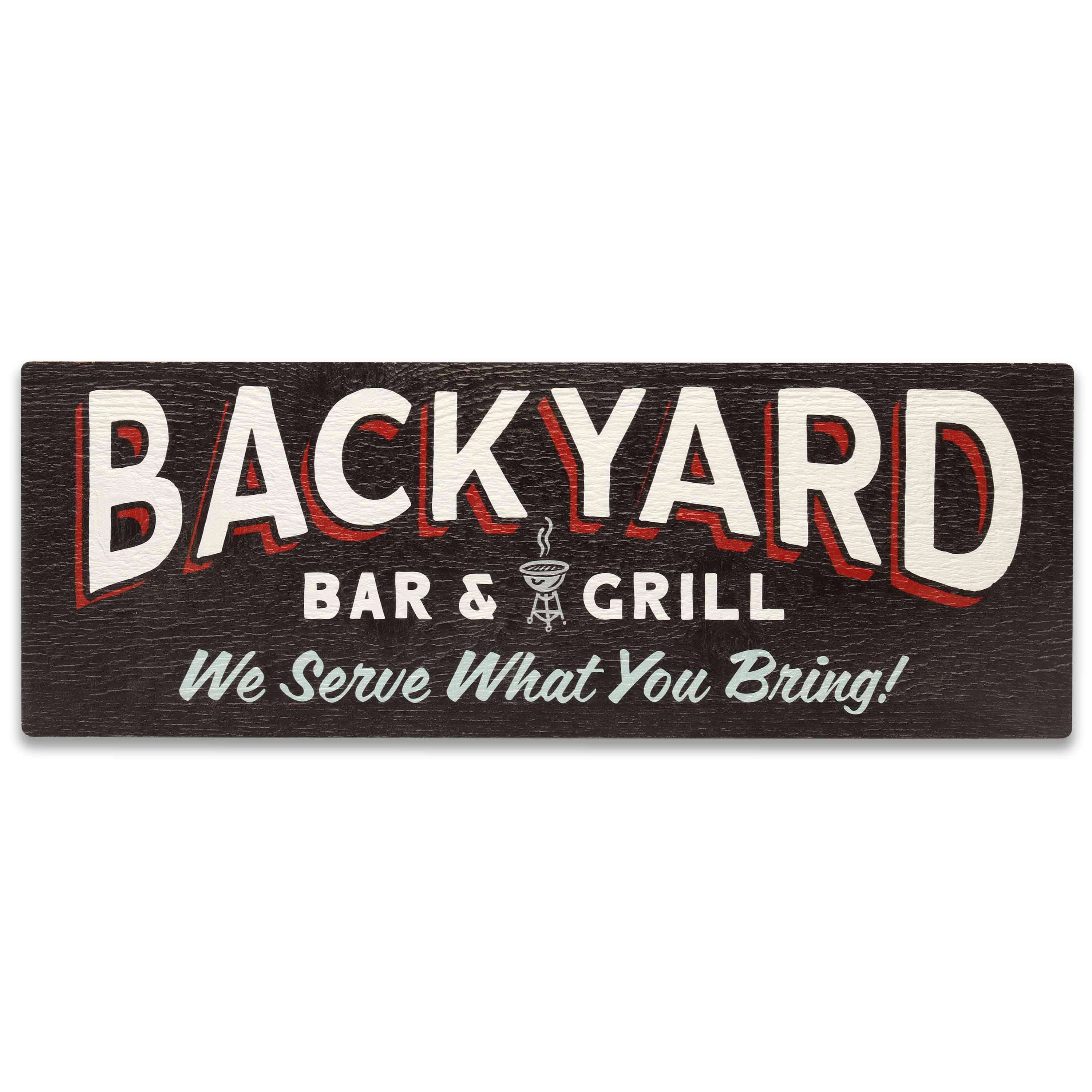 Open Road's Backyard Bar and Grill Wood Sign