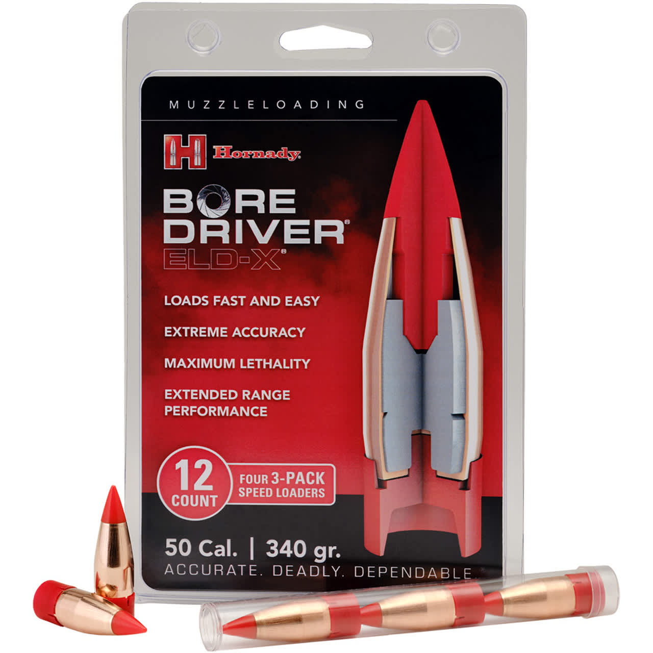 Hornady® Bore Driver 50 Cal 340 Gr ELD-X Muzzle Loader Bullets