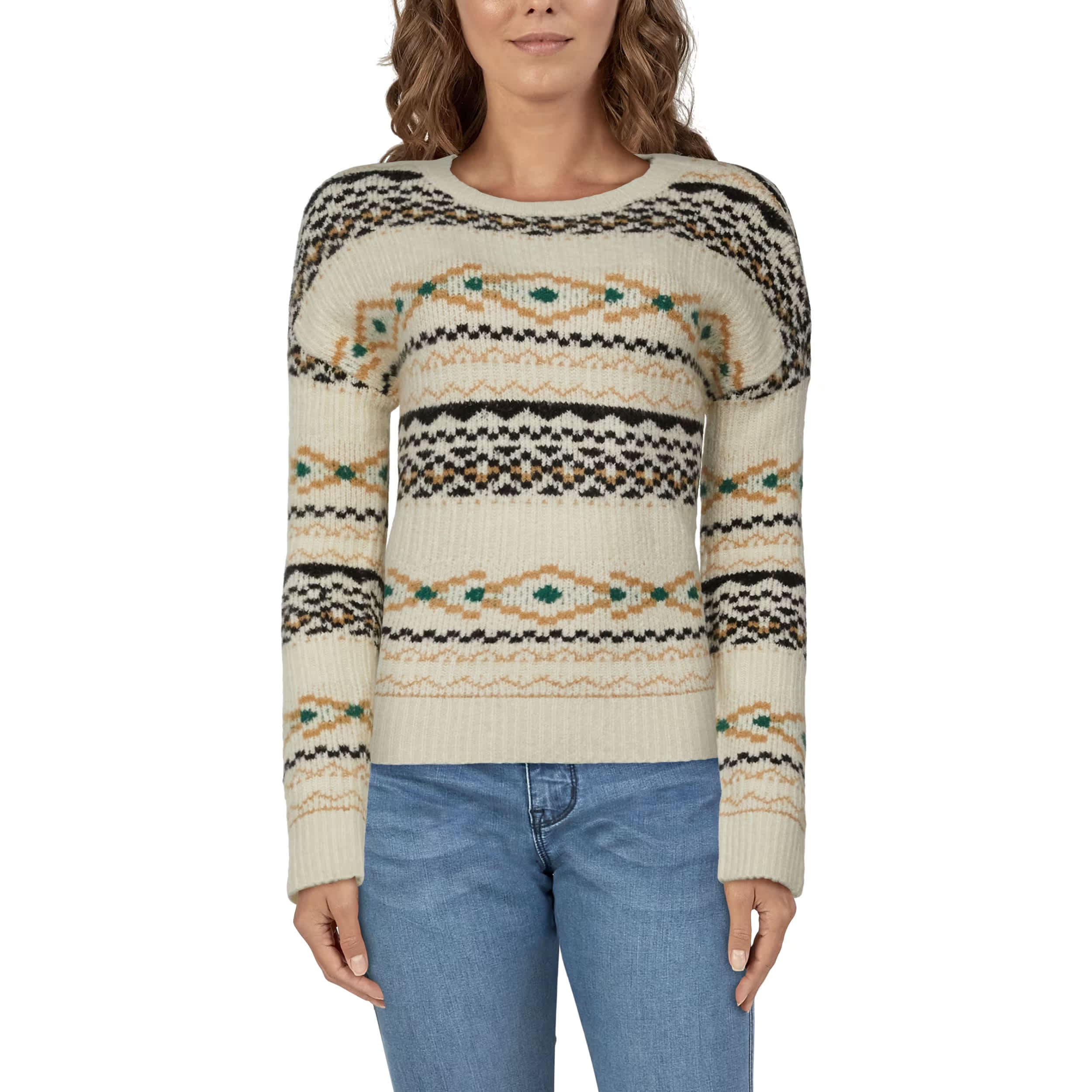 Natural Reflections® Women’s Fair Isle Crew-Neck Long-Sleeve Sweater