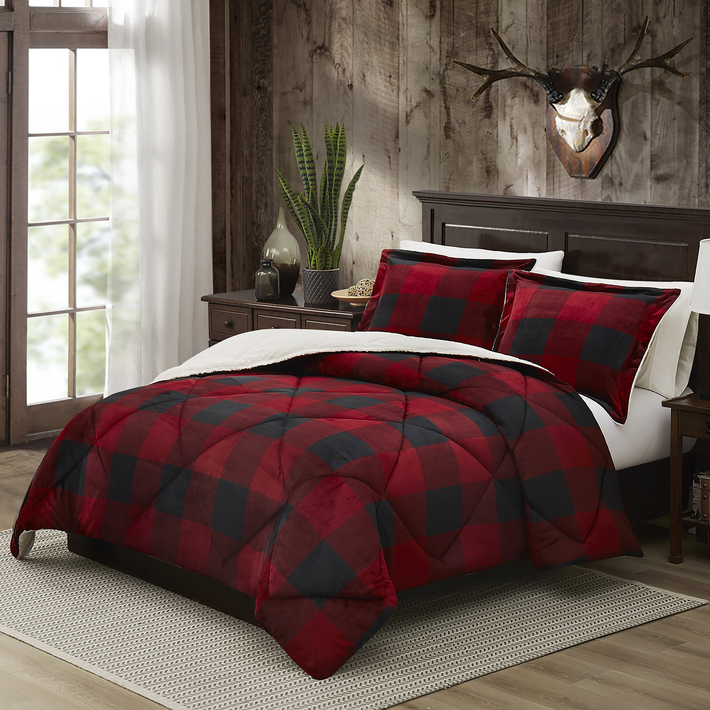 Cedar Creek Comforter Set - Red and Black Plaid