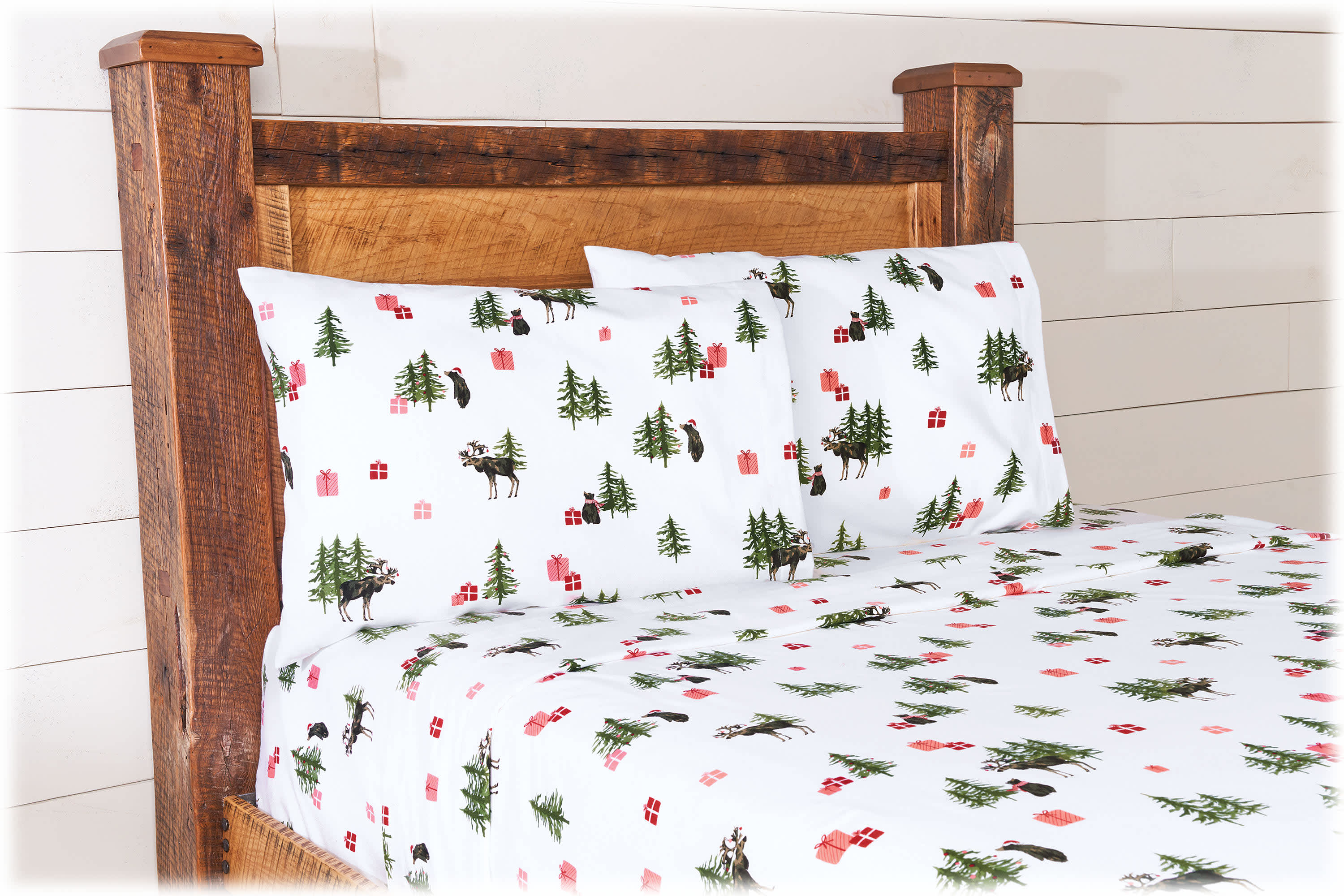 White River Home™ Critter Christmas Flannel Sheet Set