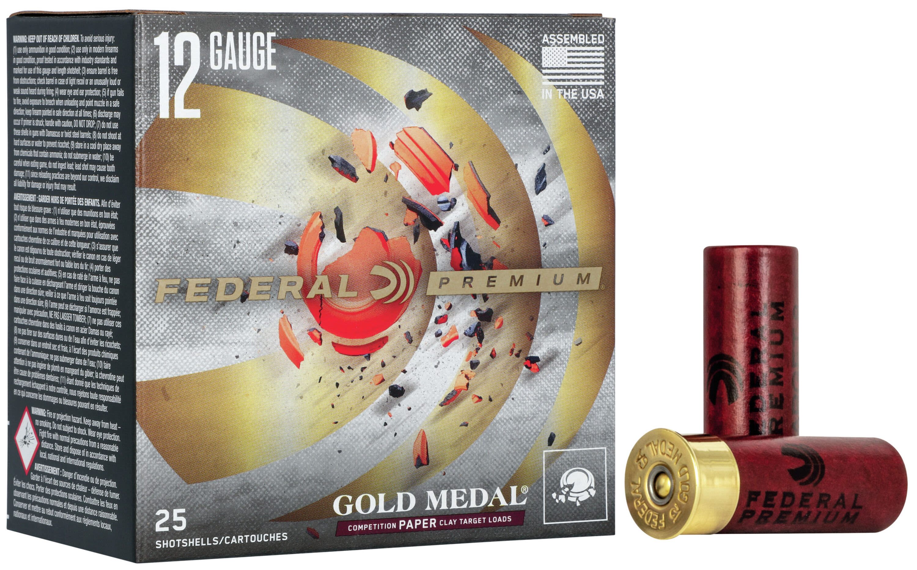 Federal® Gold Medal® Paper 12-Gauge 2-3/4” Shotshells