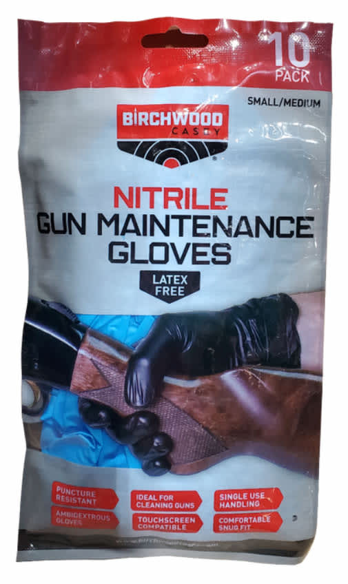 Birchwood Casey® Nitrile Maintenance and Cleaning Small/Medium Gloves