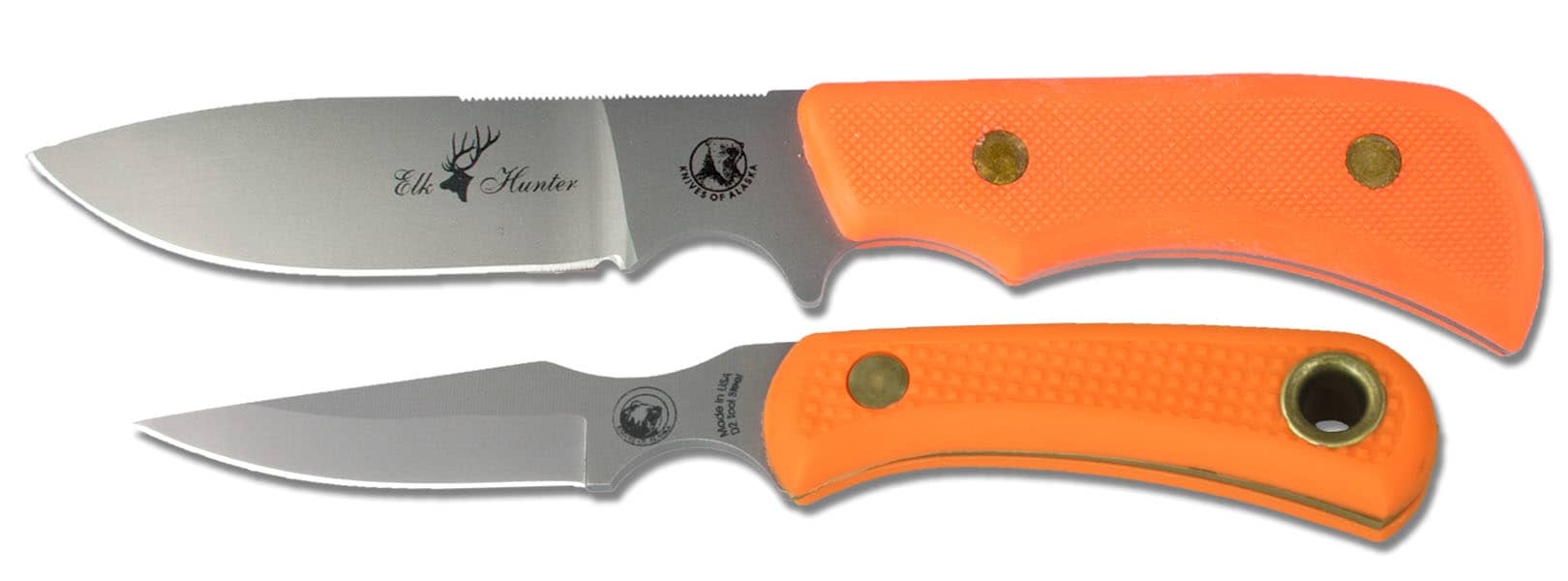 Knives Of Alaska Elk Hunter/Cub Bear Orange Suregrip Combo Fixed Blade Knife