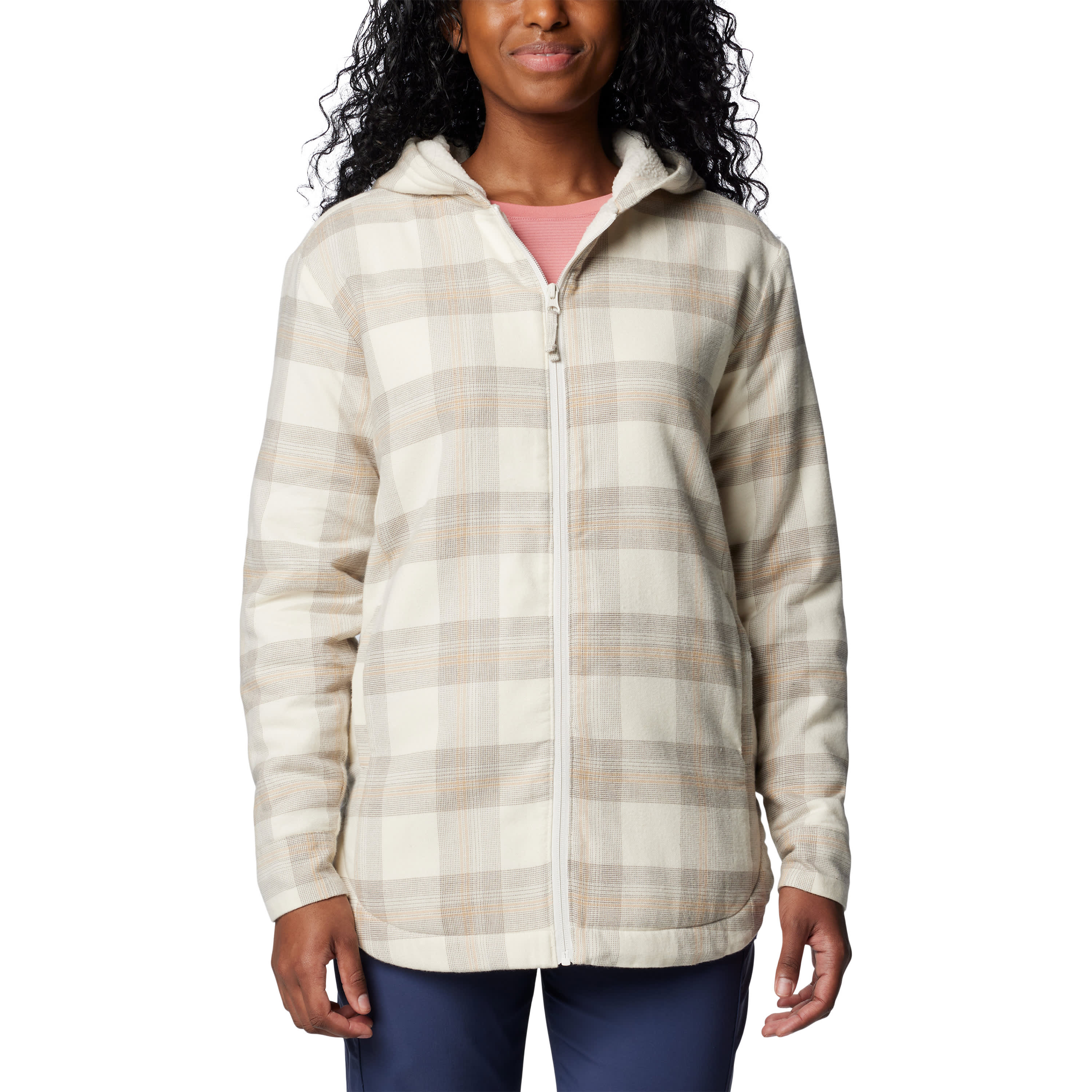 Fleece lined flannel womens top