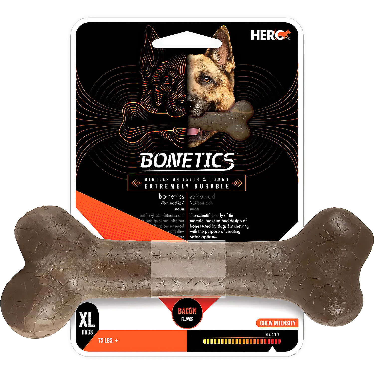 Hero Bonetics™ Femur Bone Dog Chew Toy – XL Bacon