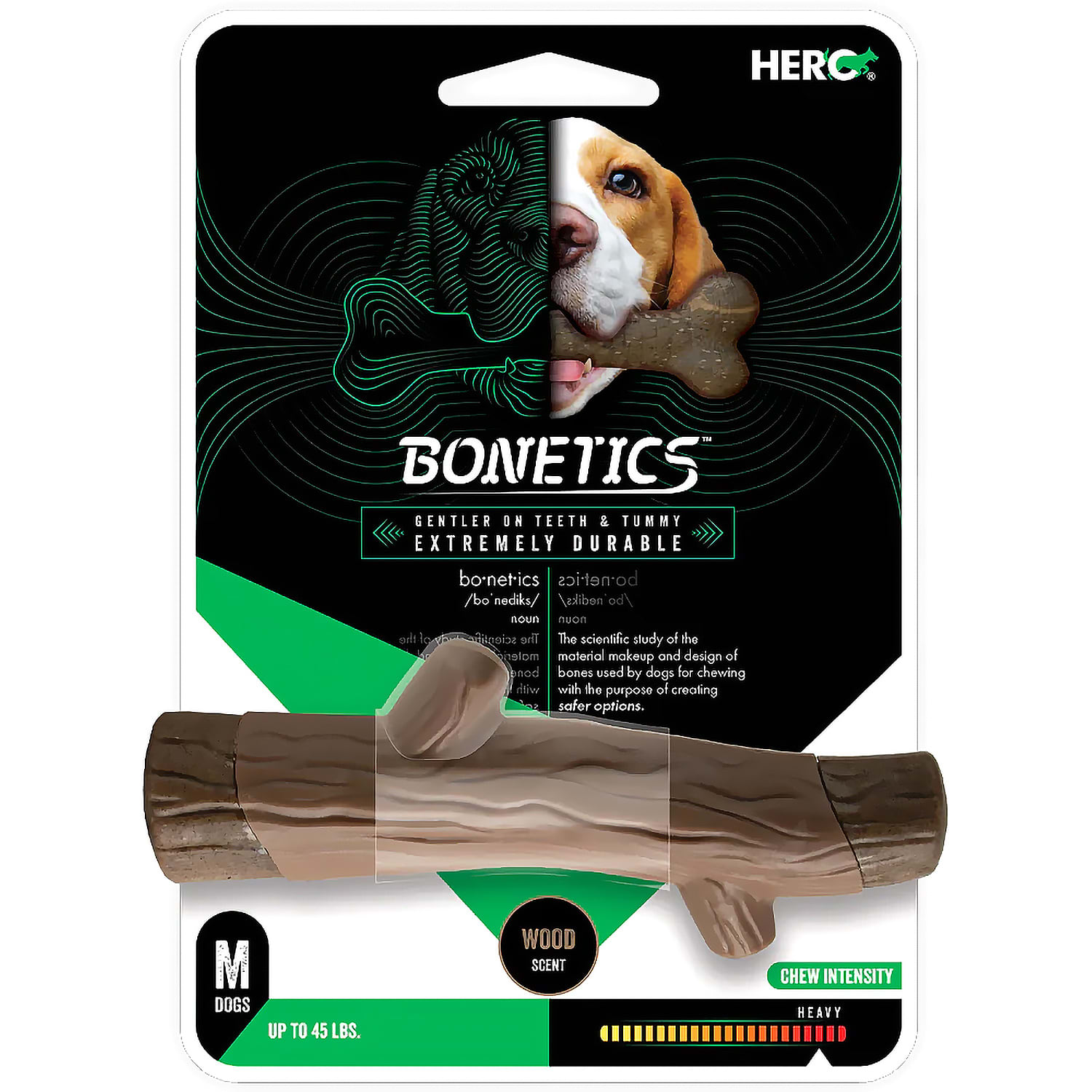 Hero Bonetics™ Stick Dog Chew Toy – Medium Wood