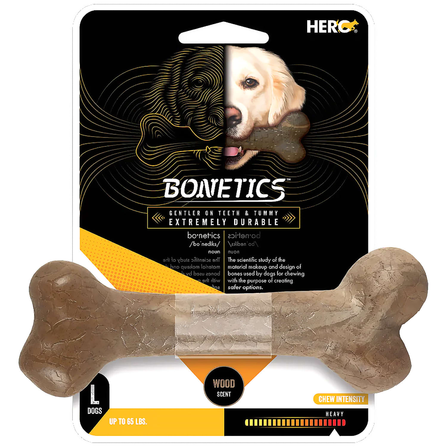 Hero Bonetics™ Femur Bone Dog Chew Toy – Large Wood