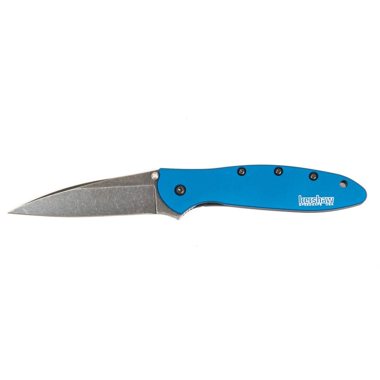 Kershaw® Leek Blackwash Blue Assisted Folding Blade Knife