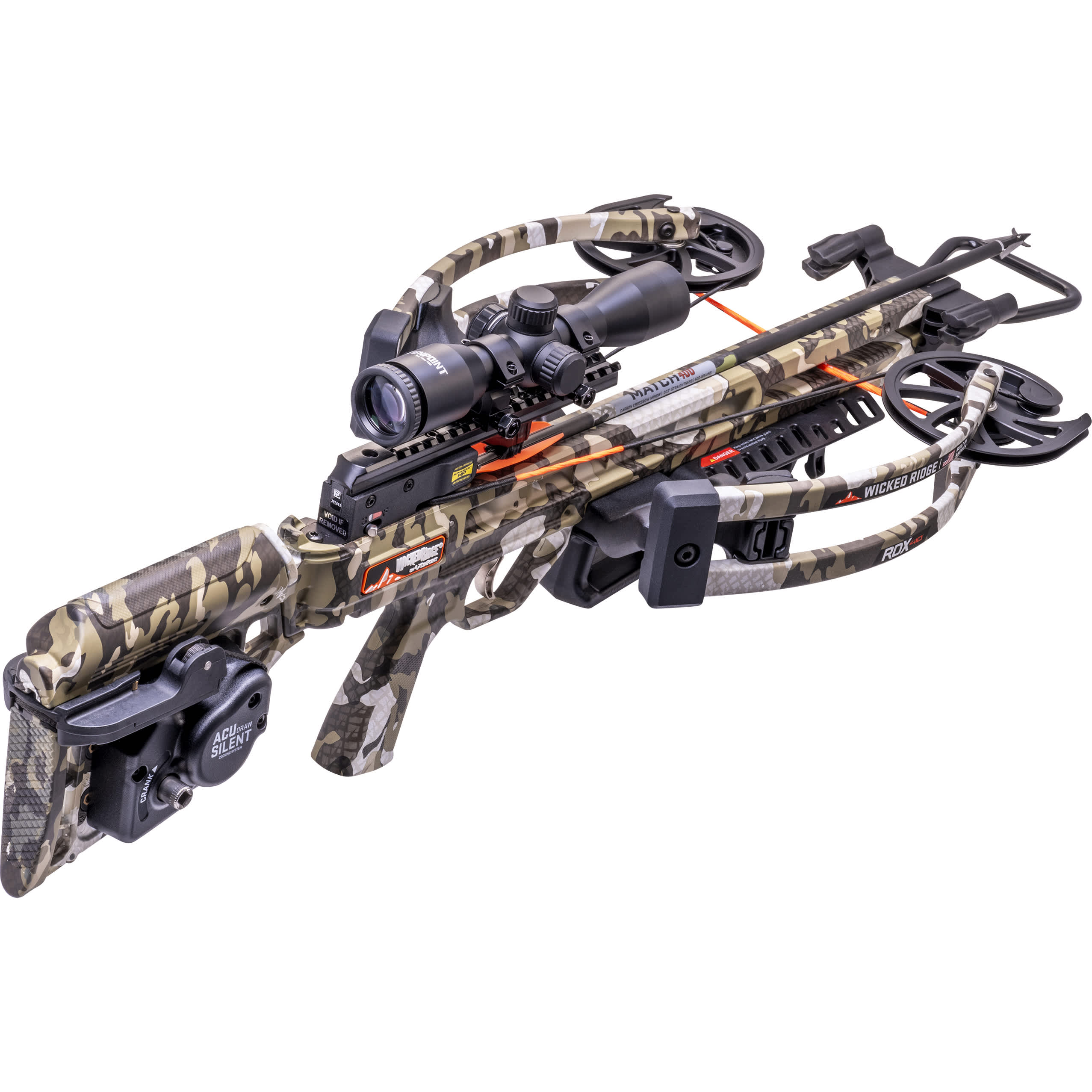 Wicked Ridge RDX 410 Crossbow Package with ACUdraw Silent & ProView 400 Scope