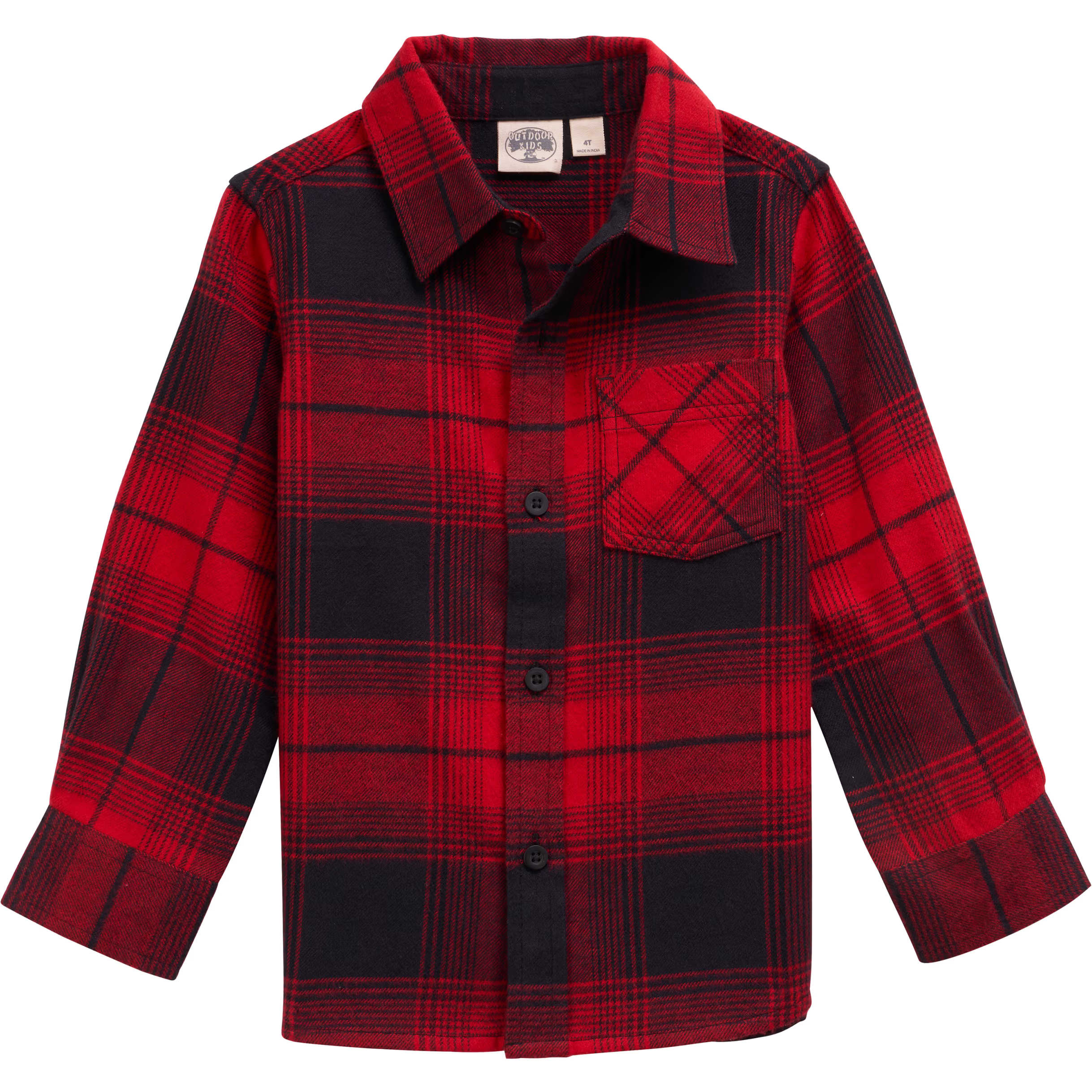 Outdoor Kids Toddlers Youth Flannel Button Down Long Sleeve Shirt