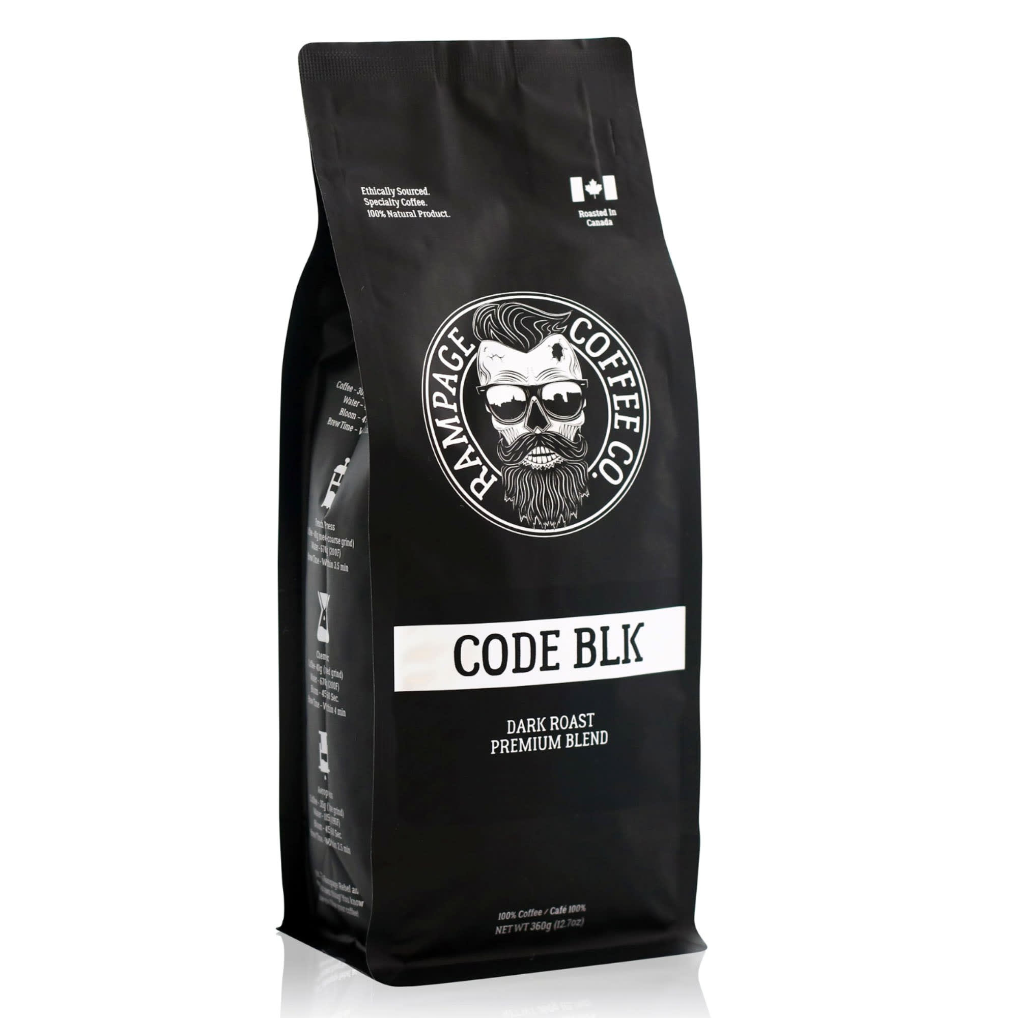 Rampage Coffee Co. CODE BLK Dark Roast Premium Blend Coffee