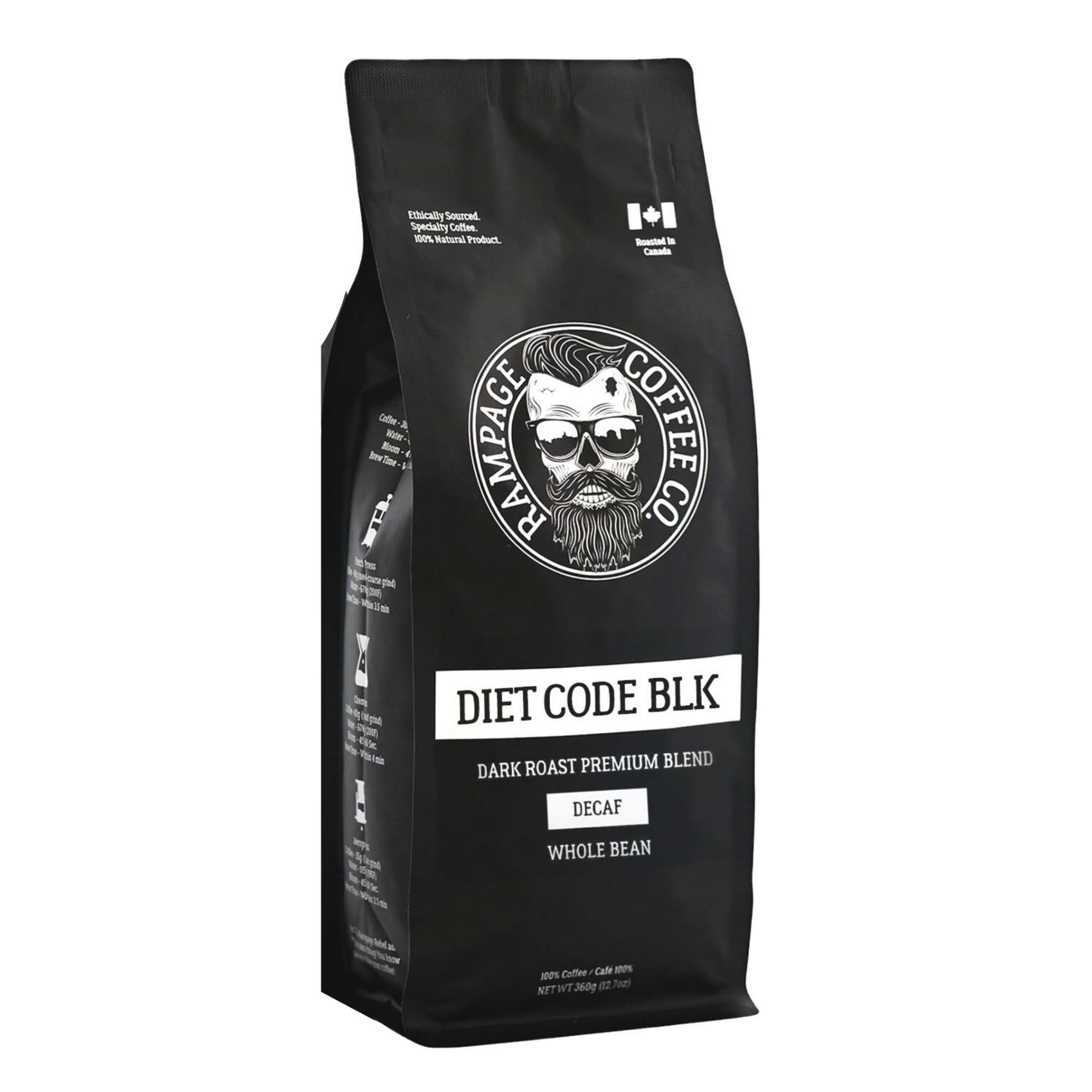 Rampage Coffee Co. DIET CODE BLK Decaf Dark Roast Premium Blend Coffee
