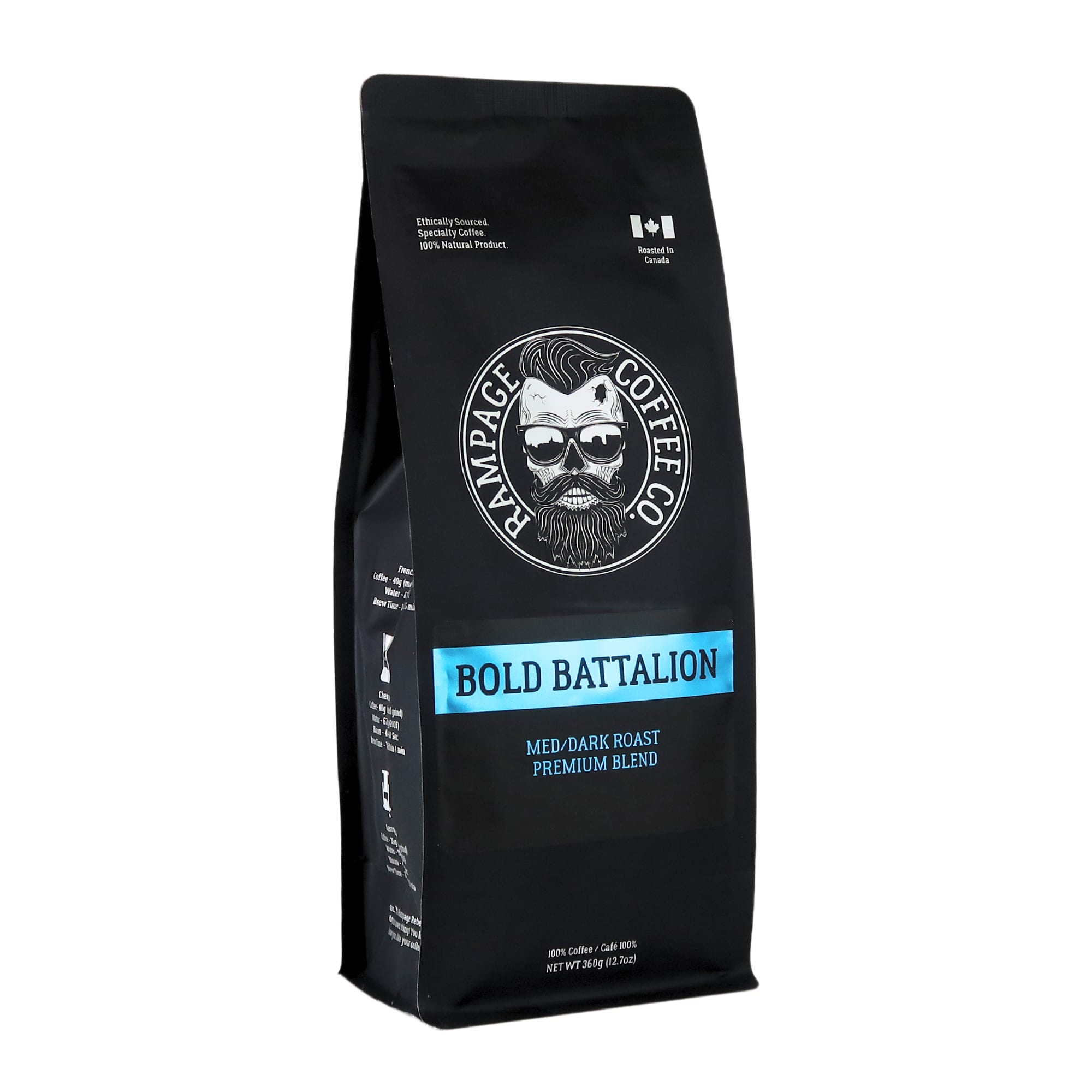 Rampage Coffee Co. BOLD BATTALION Medium/Dark Roast Premium Blend Coffee