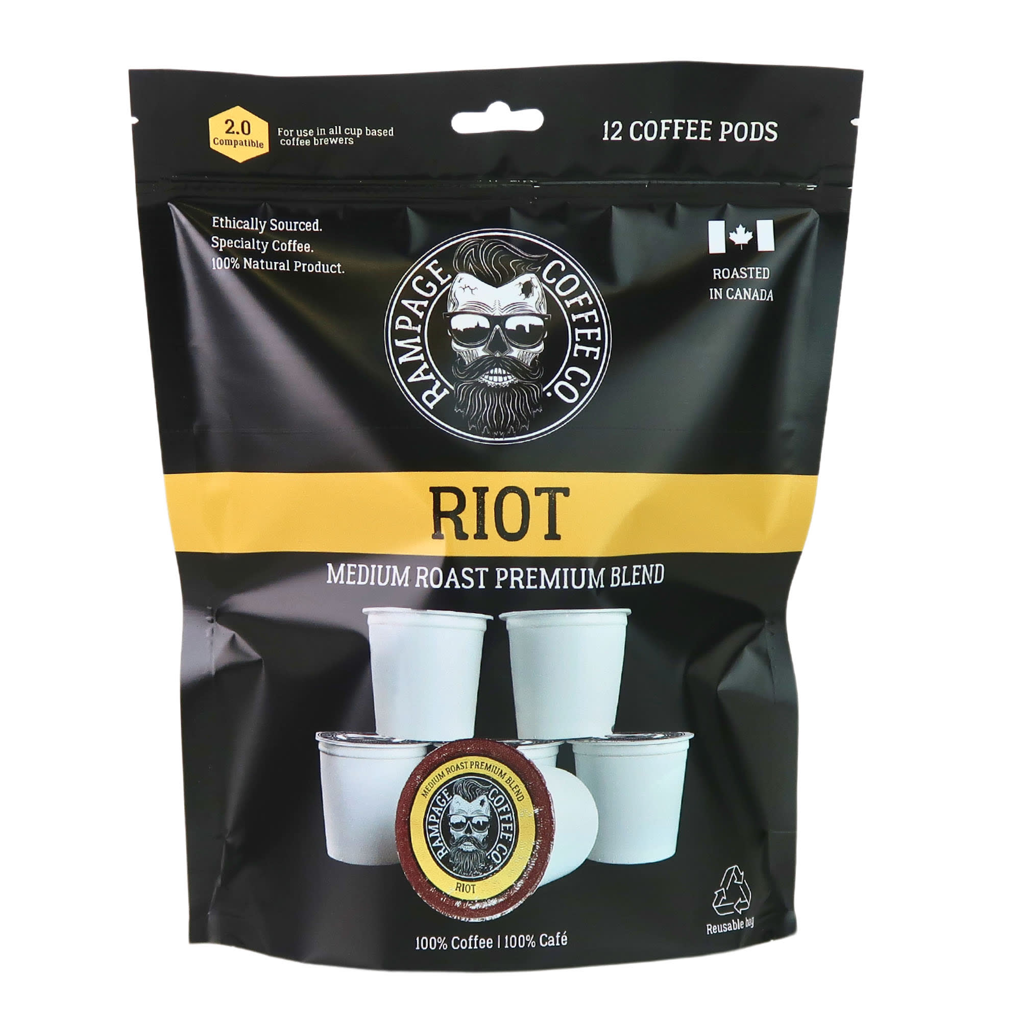 Rampage Coffee Co. RIOT Medium Roast Premium Blend Coffee Pods