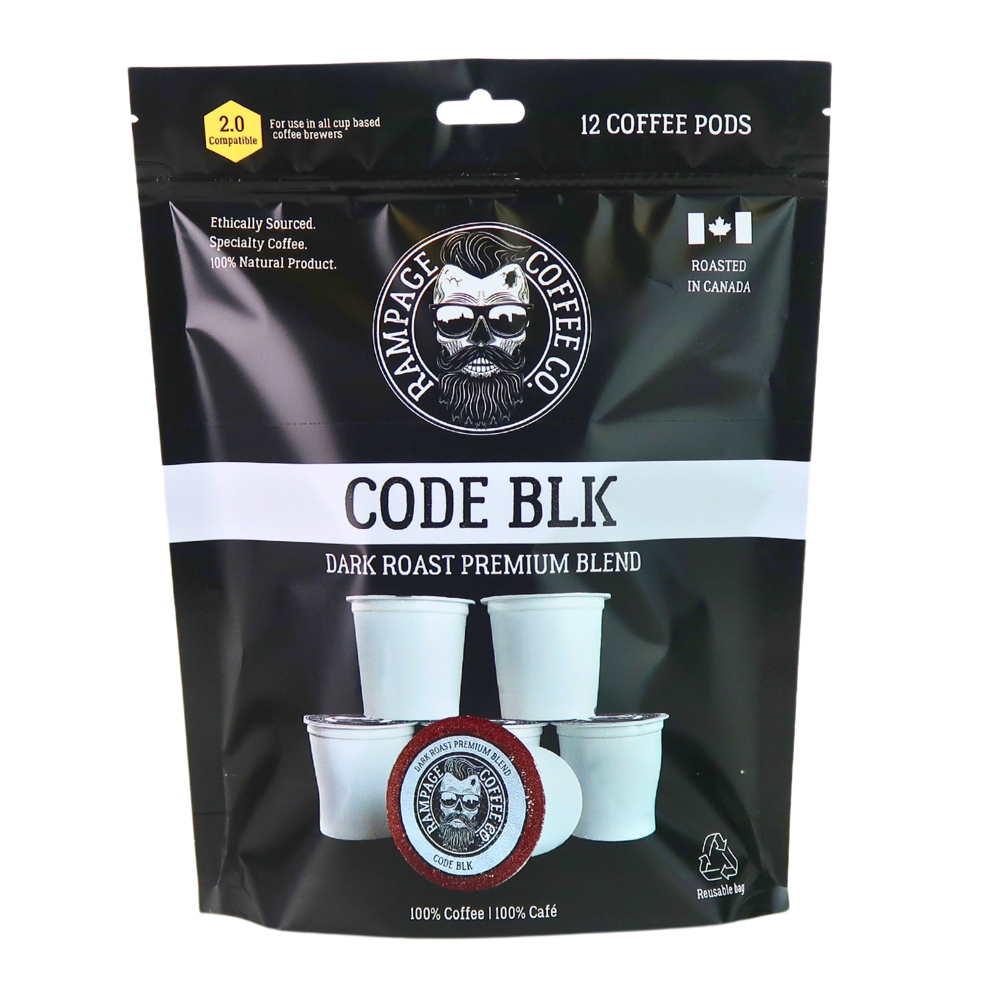 Rampage Coffee Co. CODE BLK Dark Roast Premium Blend Coffee Pods
