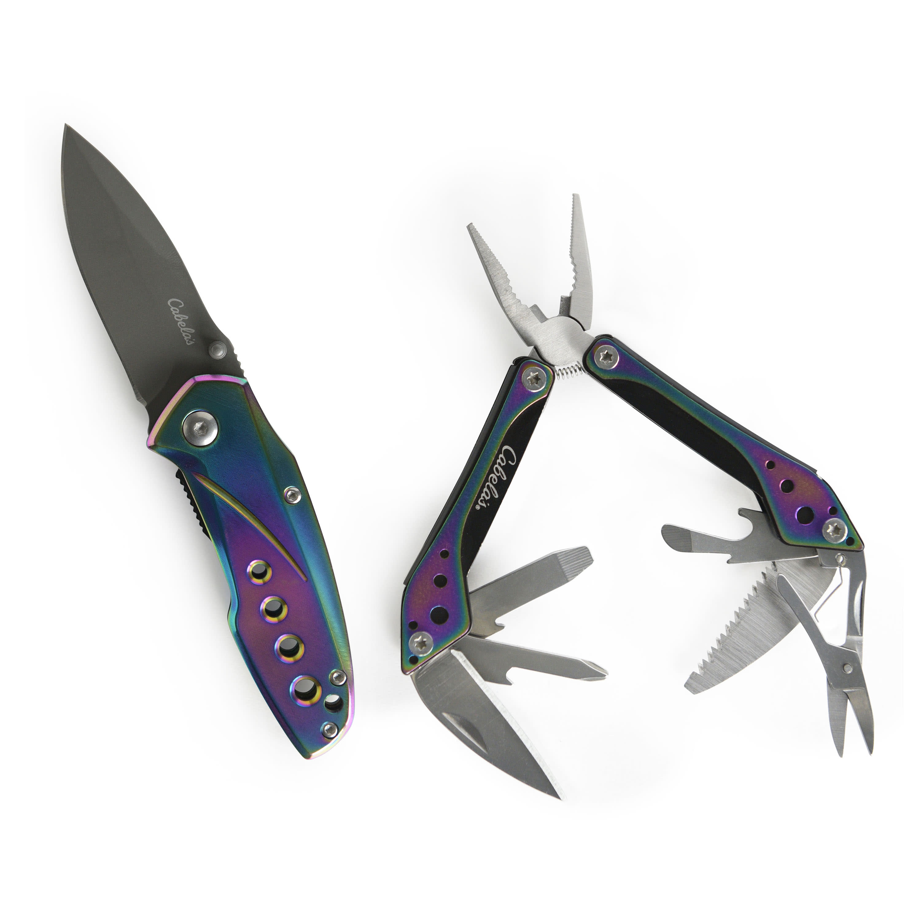 Cabela’s® Folding Knife & Multi-Tool Rainbow Combo