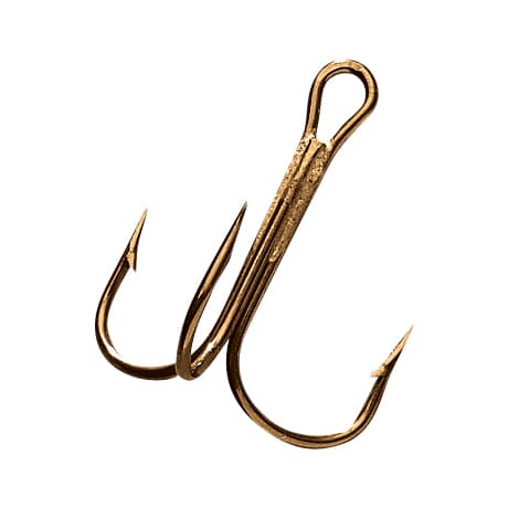 Mustad Extra Strong Round Bend Treble Hook - Bronze