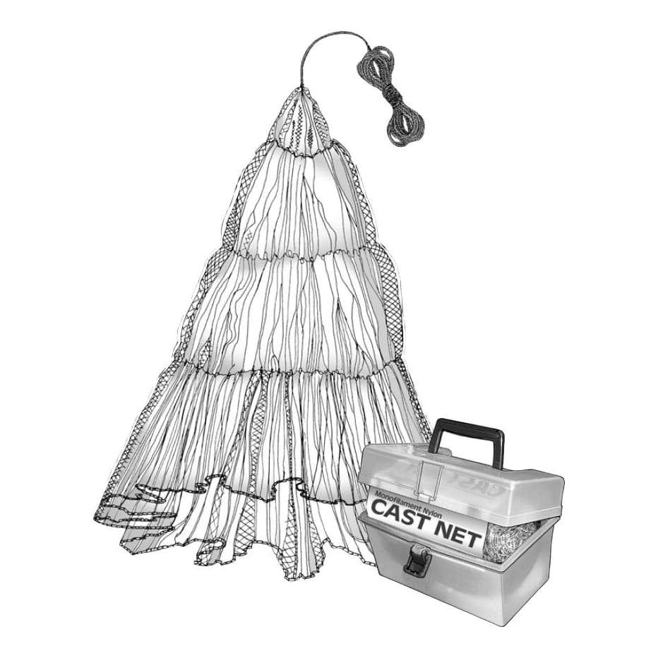 Danielson® Monofilament Nylon Cast Net With Carry Case