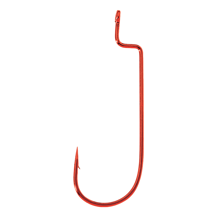 Eagle Claw L091 Round Bend Lazer Sharp Worm Hooks Size 3/0; Red