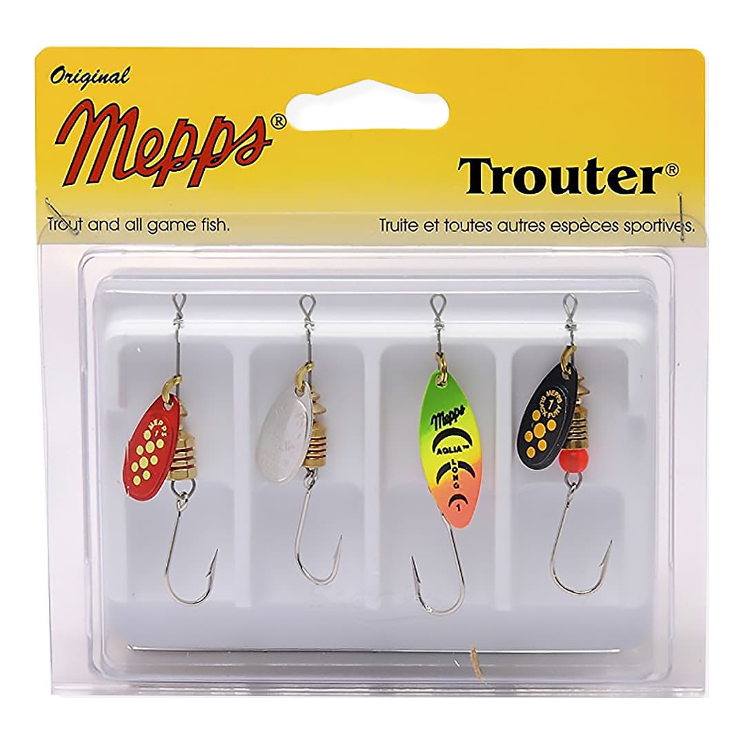 Mepps Trouter Kit 4-Pack Kit - Single Siwash Hooks
