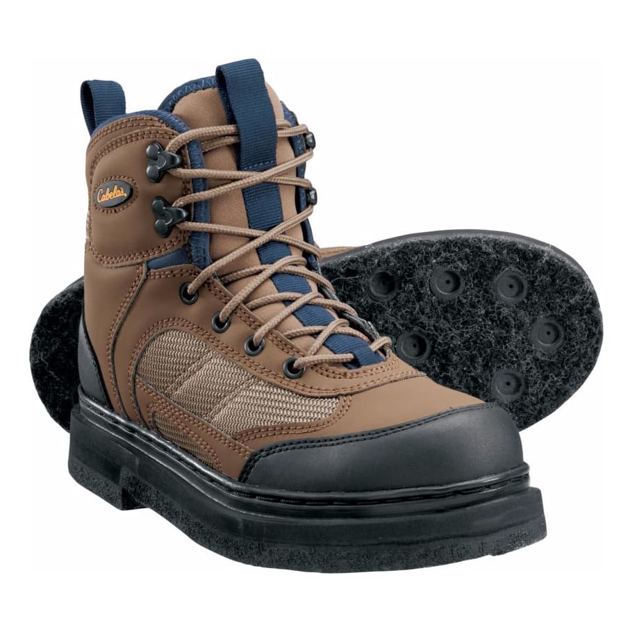 Cabela's Women's Ultralight Felt Sole Wading Boots - Brown/Blue