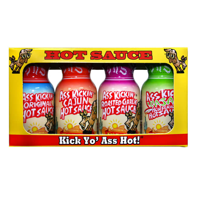 Ass Kickin' Mini Bottle Hot Sauce 4-Pack