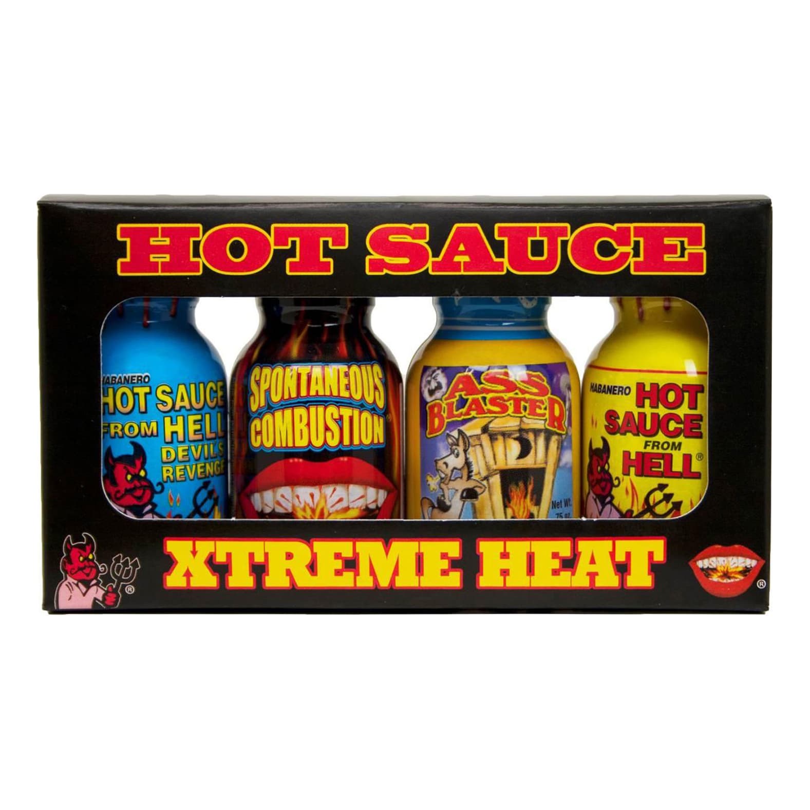 Ass Kickin' Xtreme Mini Bottle Hot Sauce 4-Pack